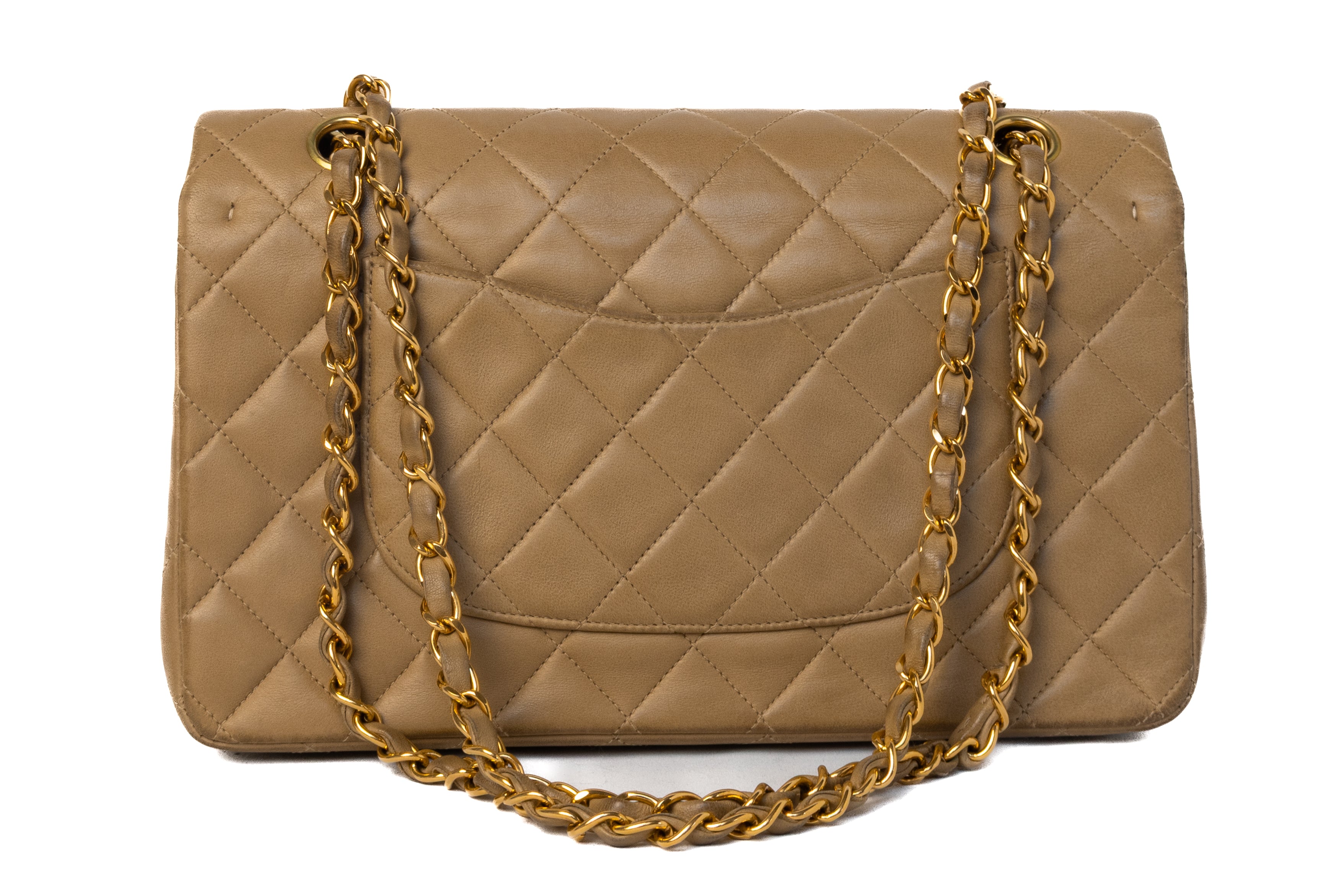 Chanel classic double flap medium camel caramel beige goud 24K hardware vintage 100% authentic