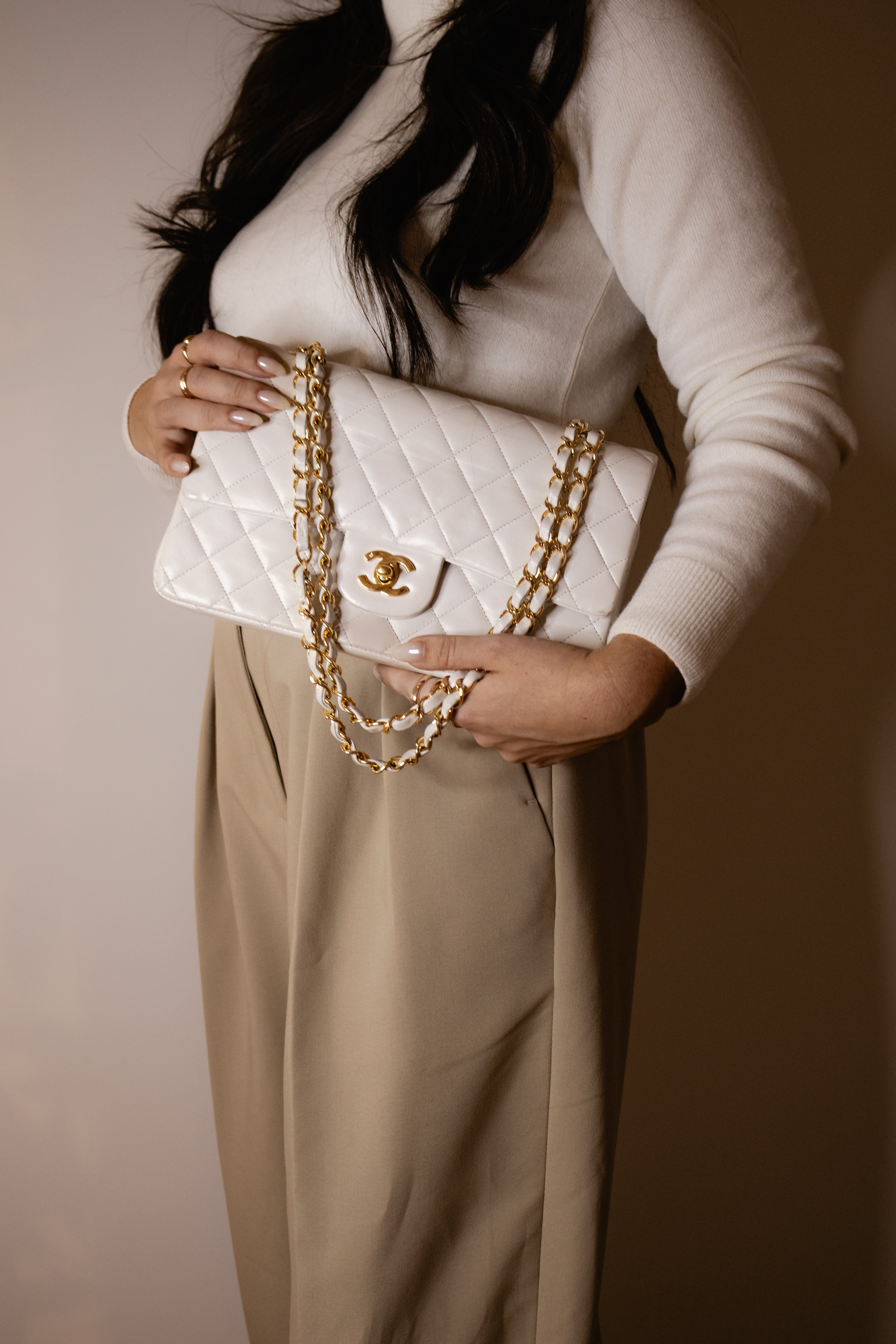 Chanel Medium Classic Double Flap Ivory