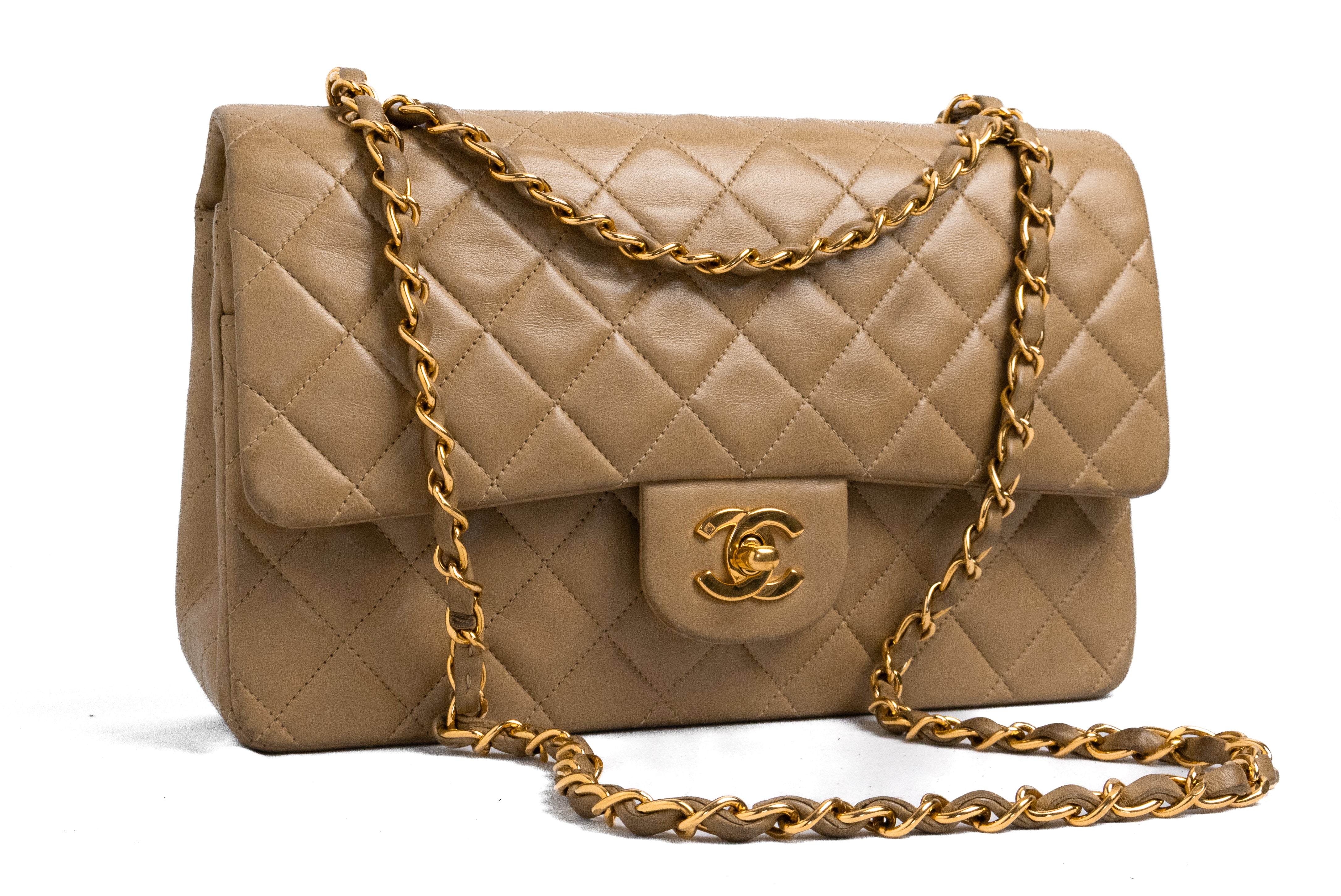 Chanel Medium Classic Double Flap Dark Beige