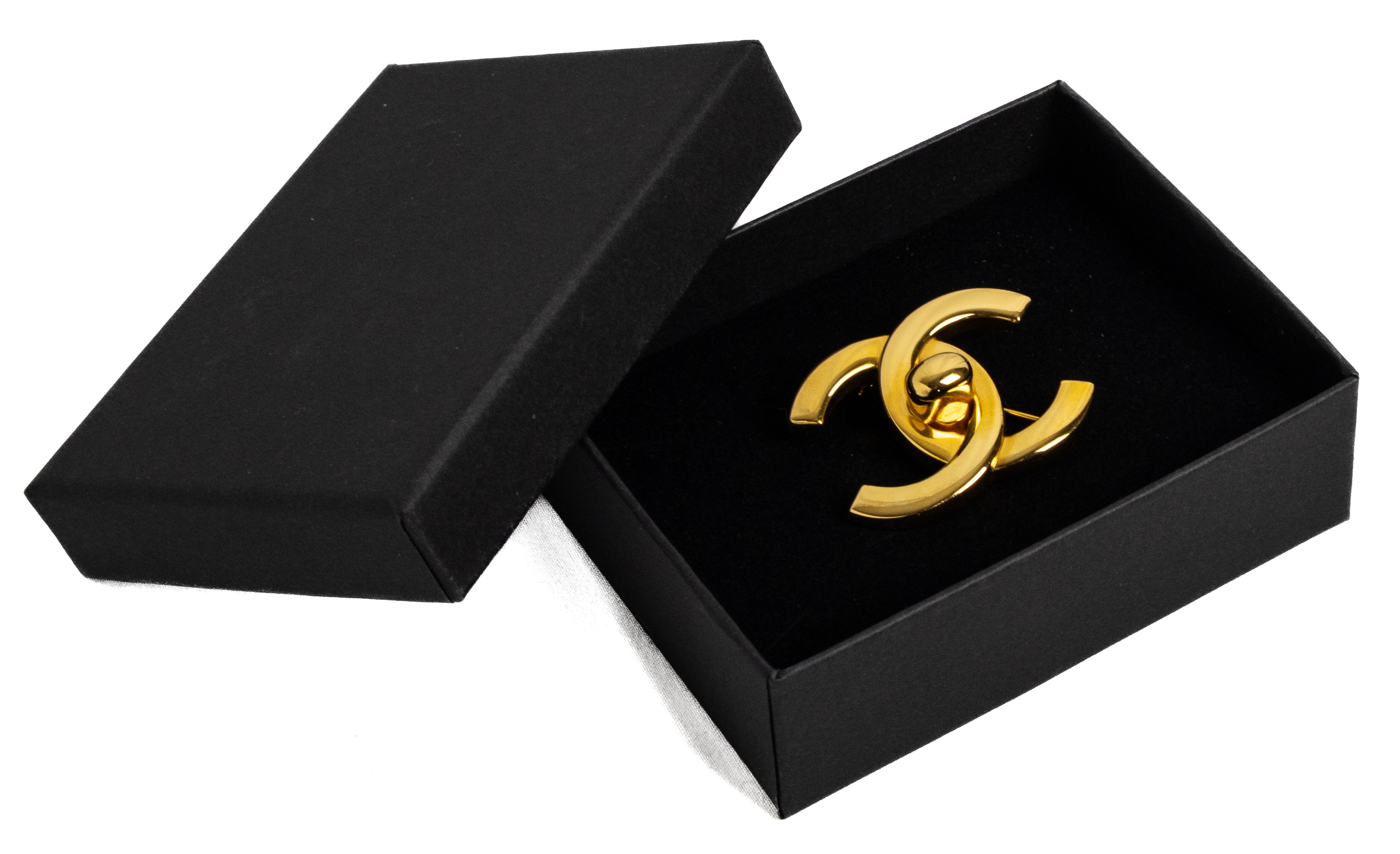 Chanel Turn Lock brooch gold