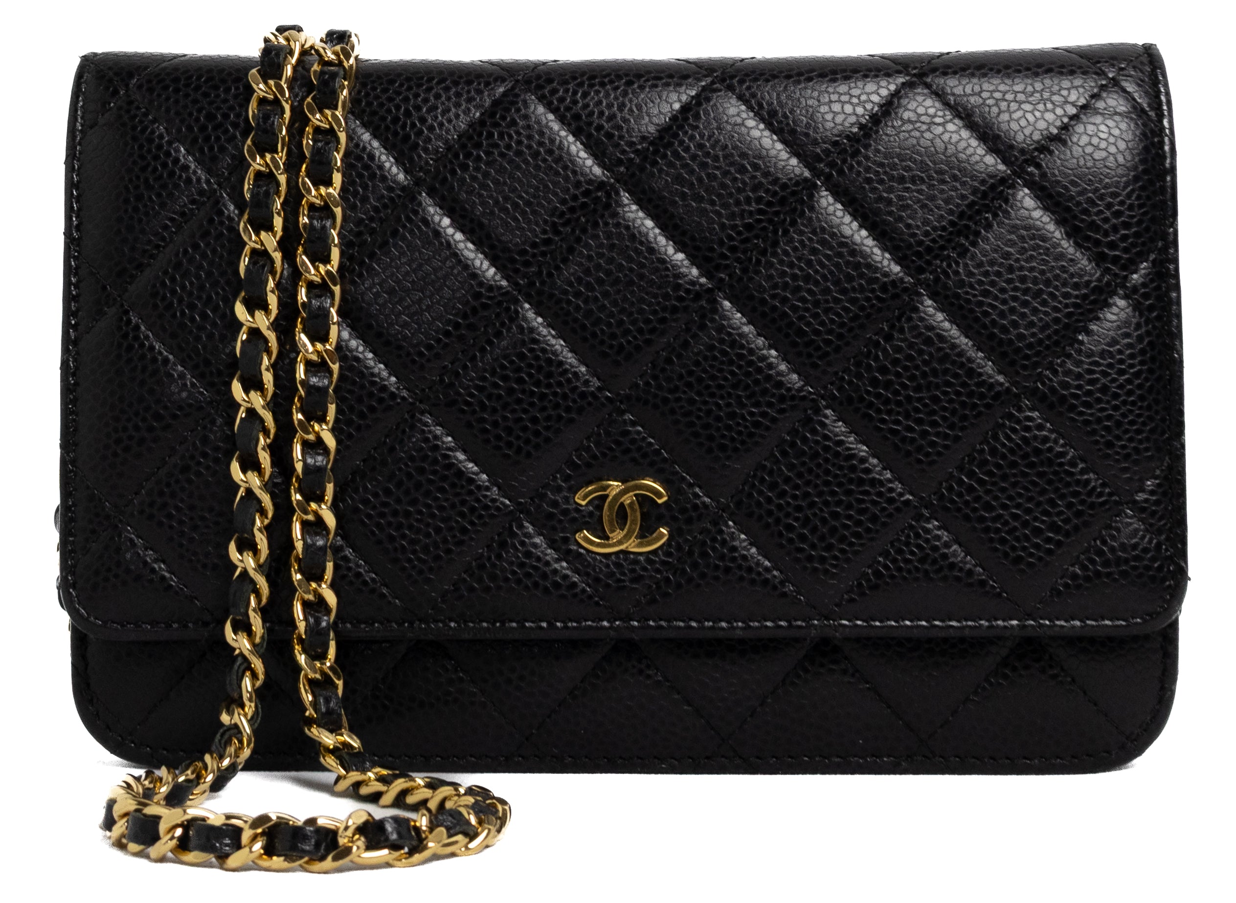 Chanel wallet on chain black caviar gold hardware