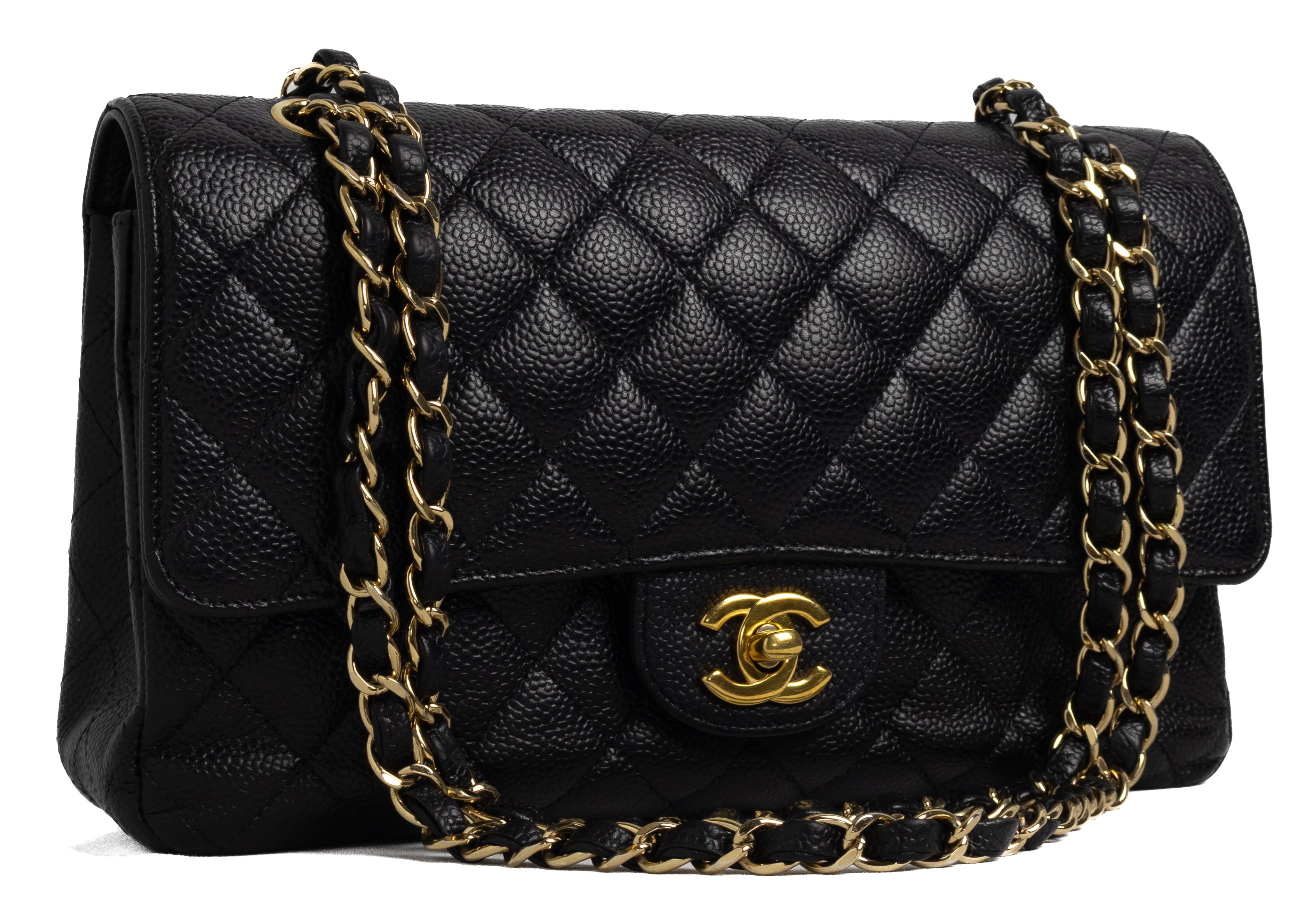 Chanel Caviar Classic Double Flap Gold hardware Black