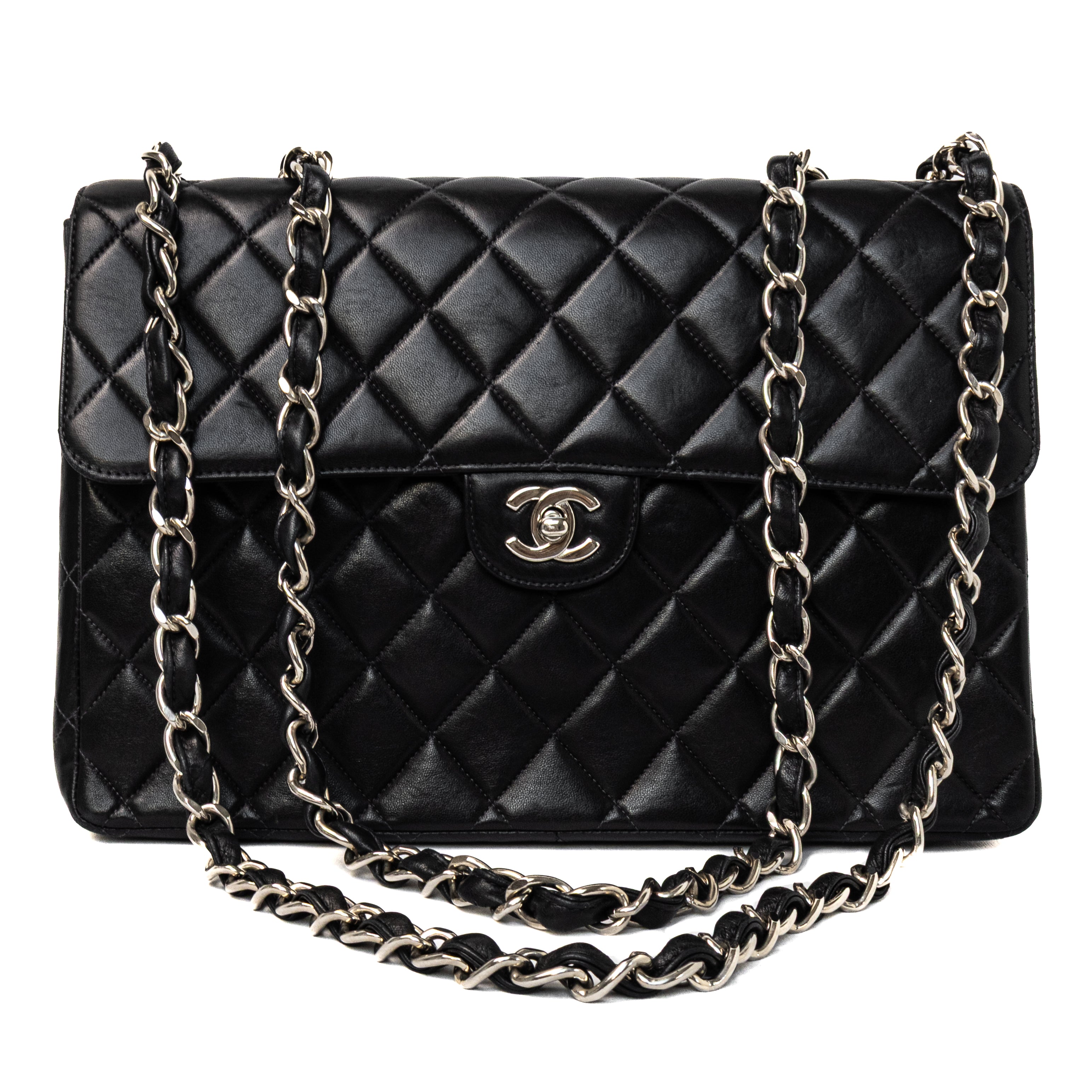 Chanel jumbo black with silver hardware
