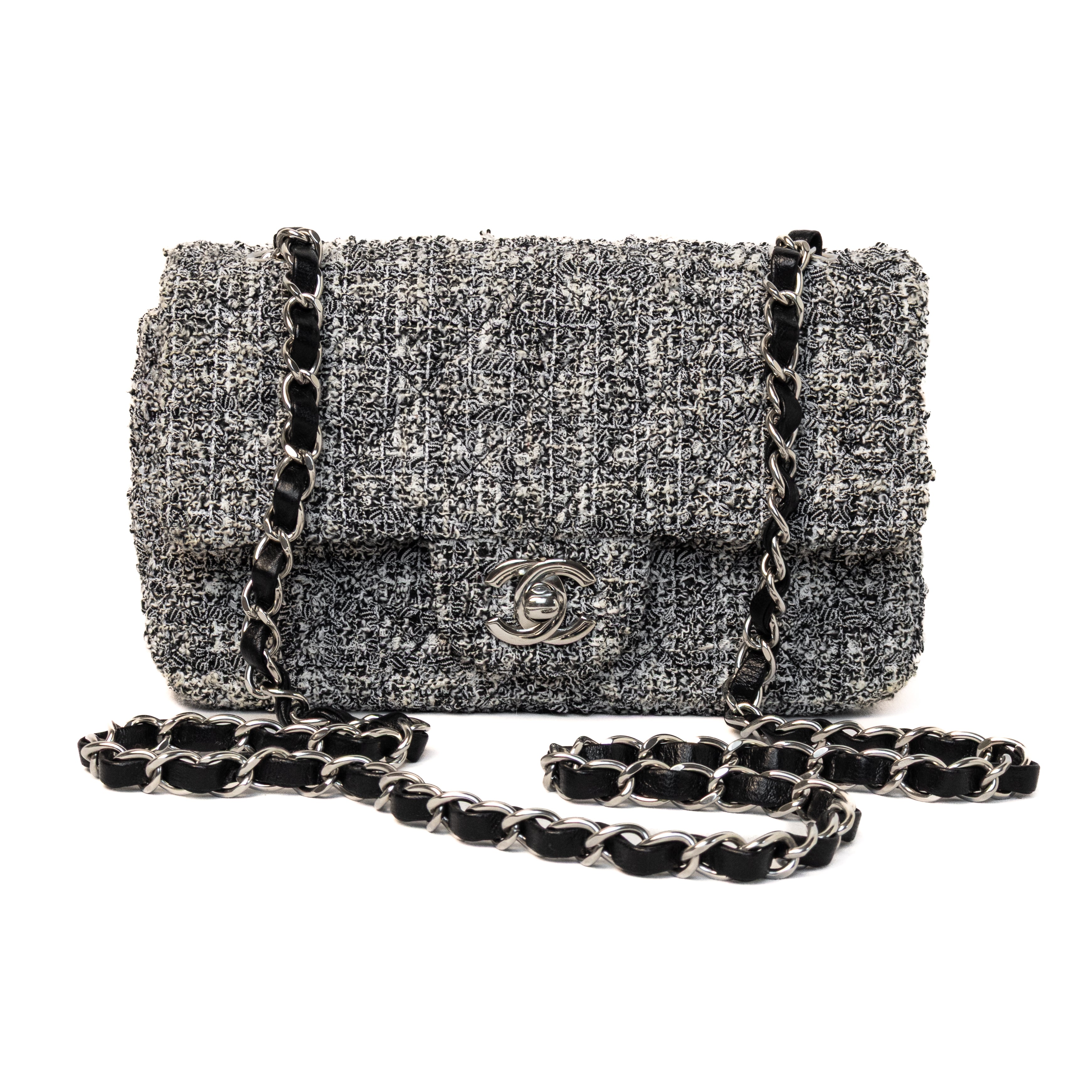 Chanel Tweed Classic Black White Zwart Wit authentiek