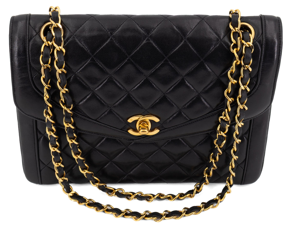 Chanel Single Flap Zwart Lamsleer Goud Hardware