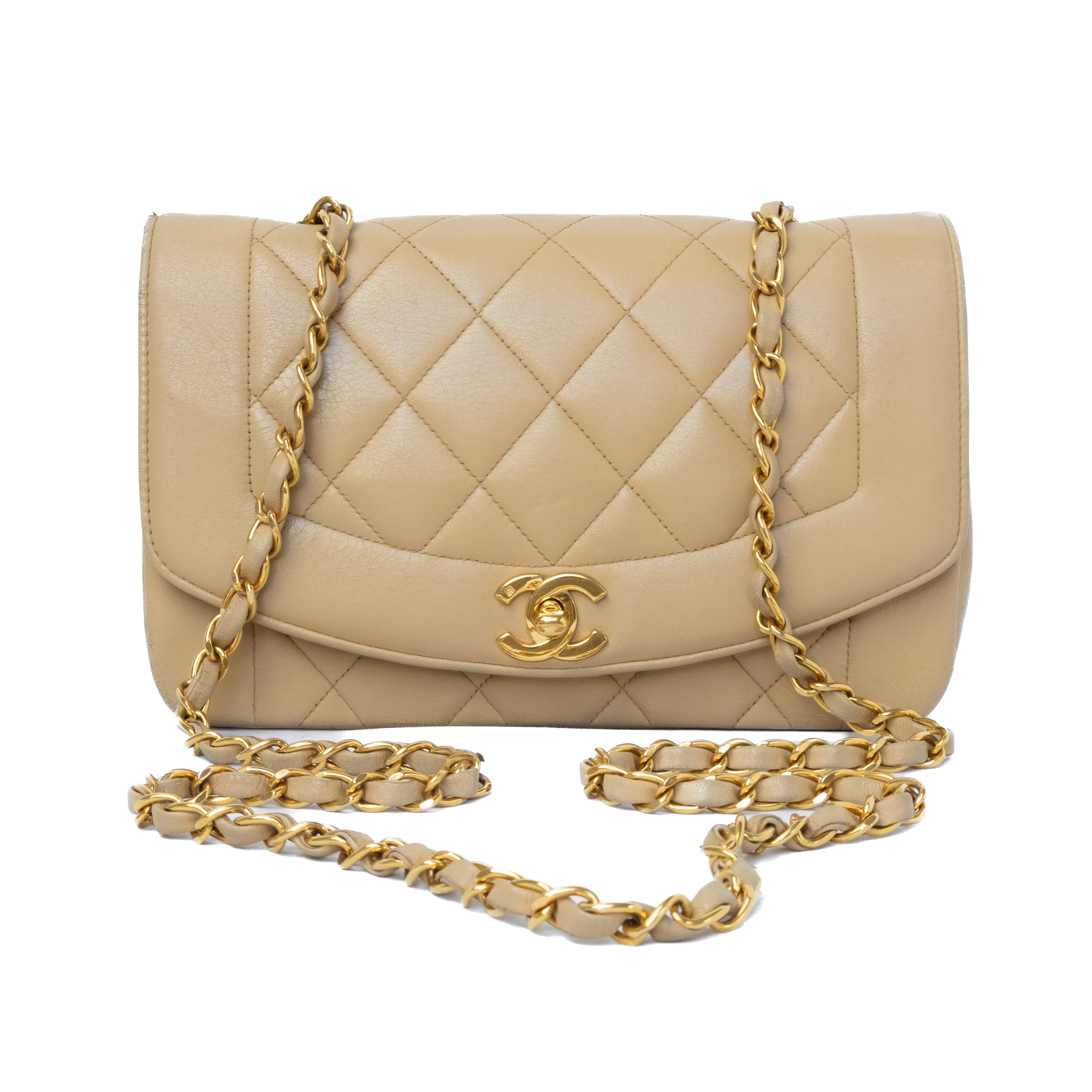 Vintage Chanel Small Diana beige
