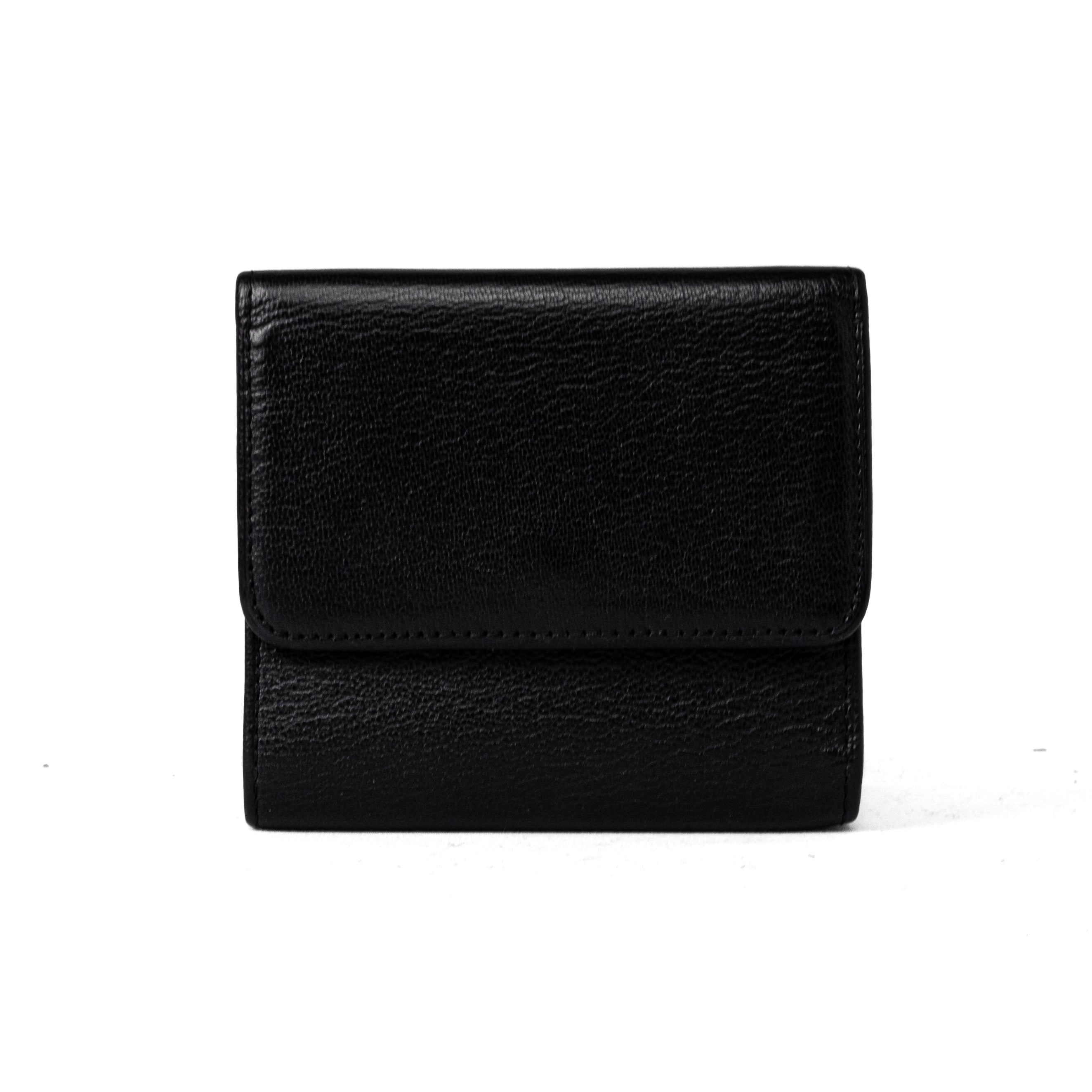 Chanel Classic Trifold Wallet Black Calfskin Gold CC logo