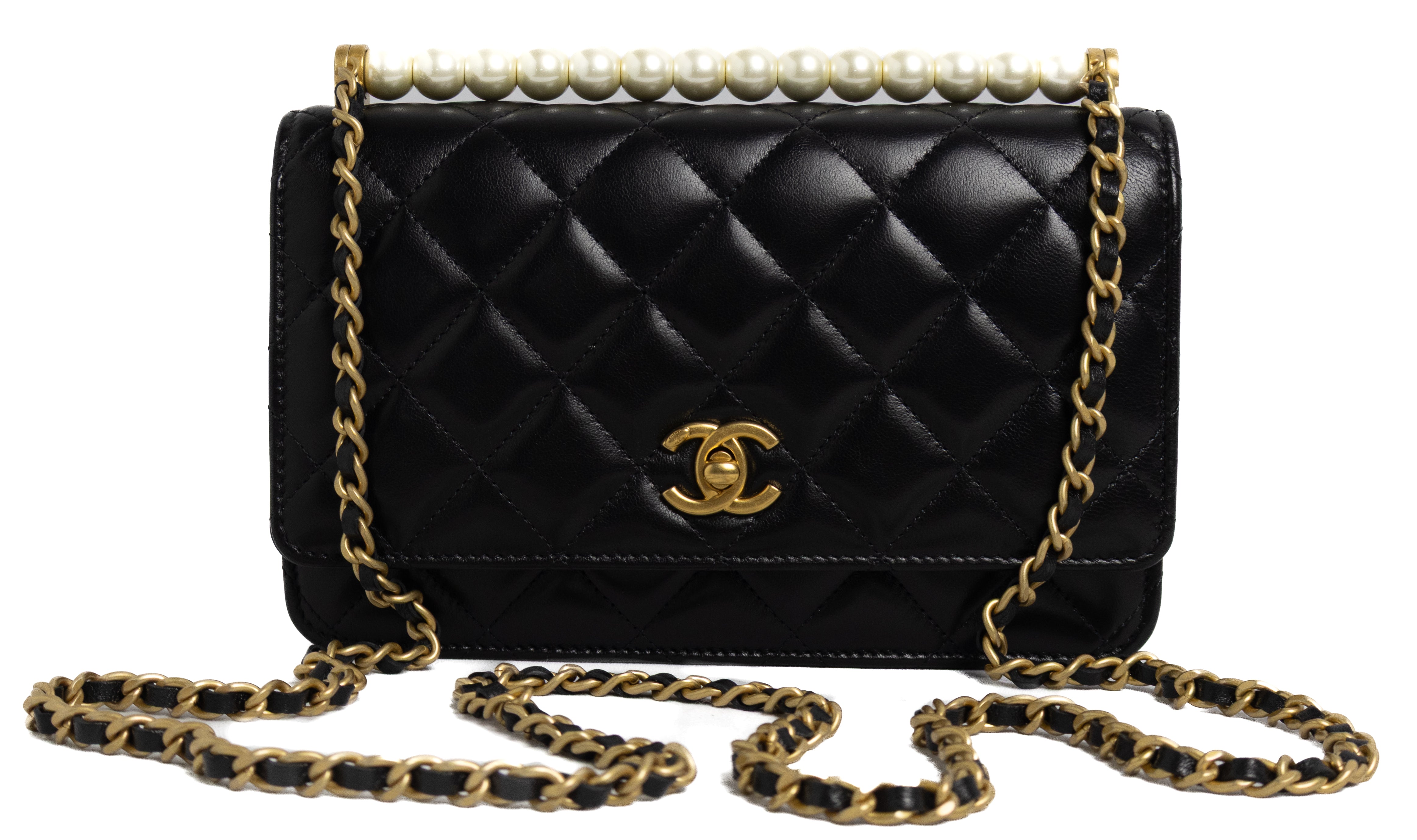 Chanel wallet on chain SS 25P pearls tophandle