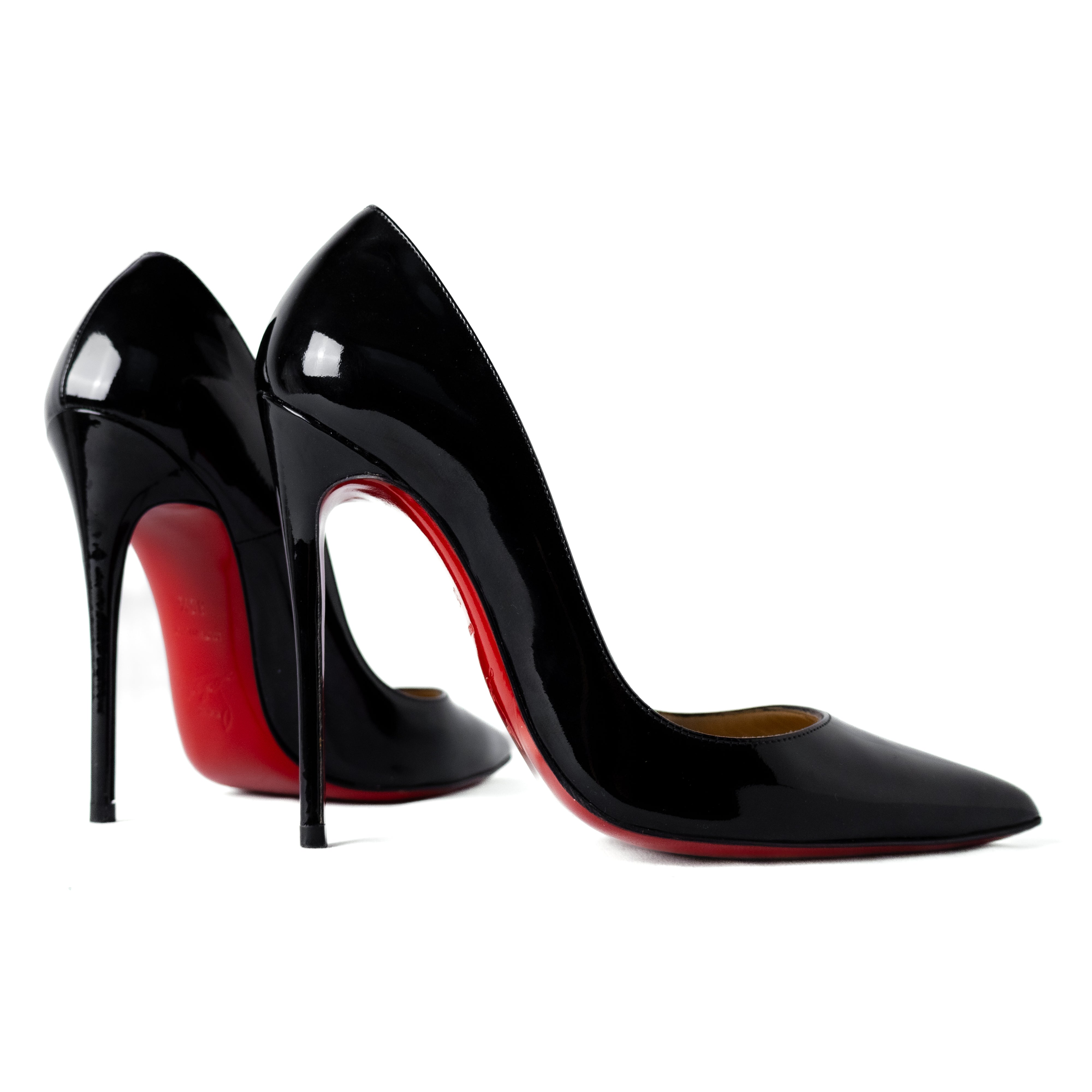 Christian louboutin so kate pumps named after kate moss black patent leather size 35.5 EU red soles preloved