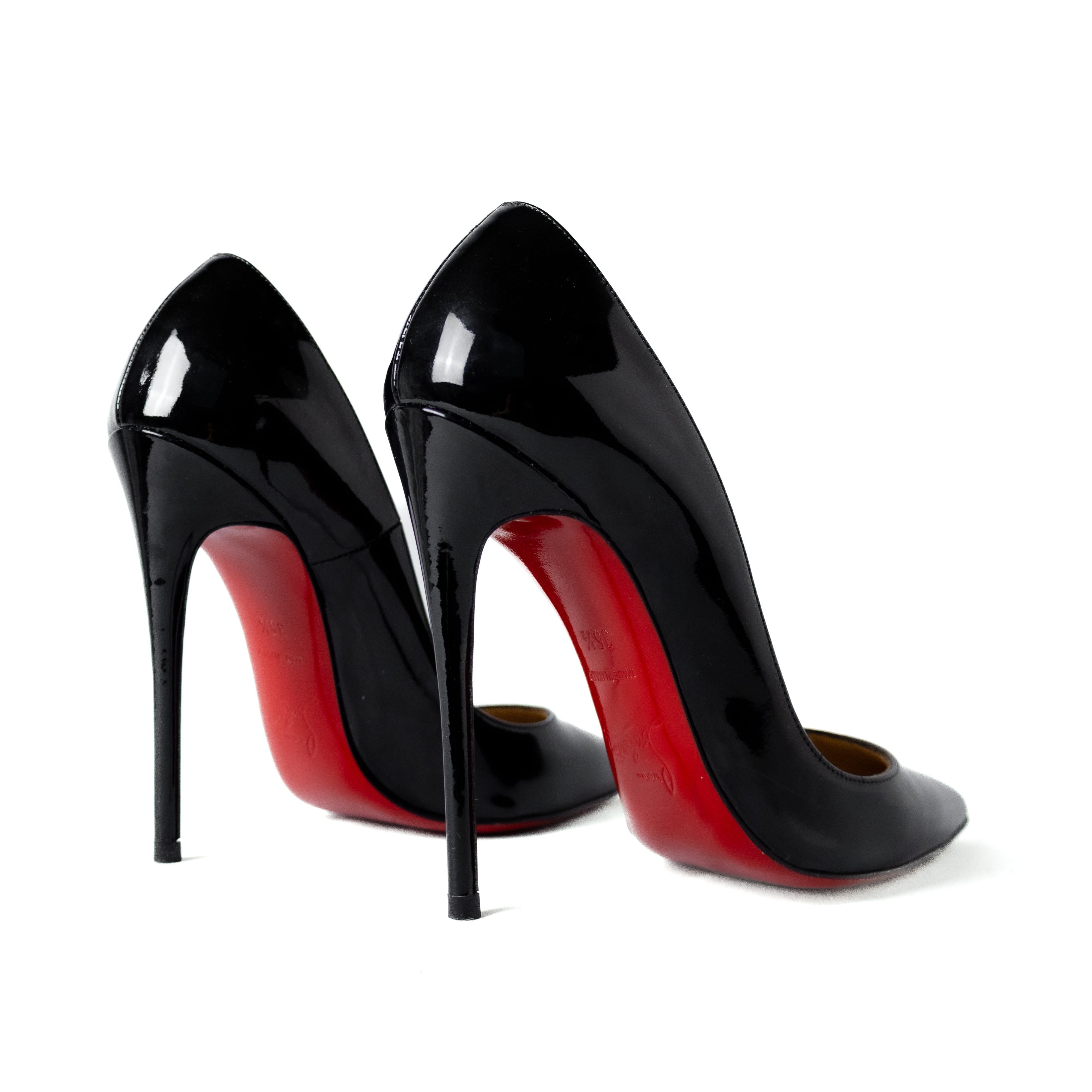 Christian louboutin so kate pumps named after kate moss black patent leather size 35.5 EU red soles preloved