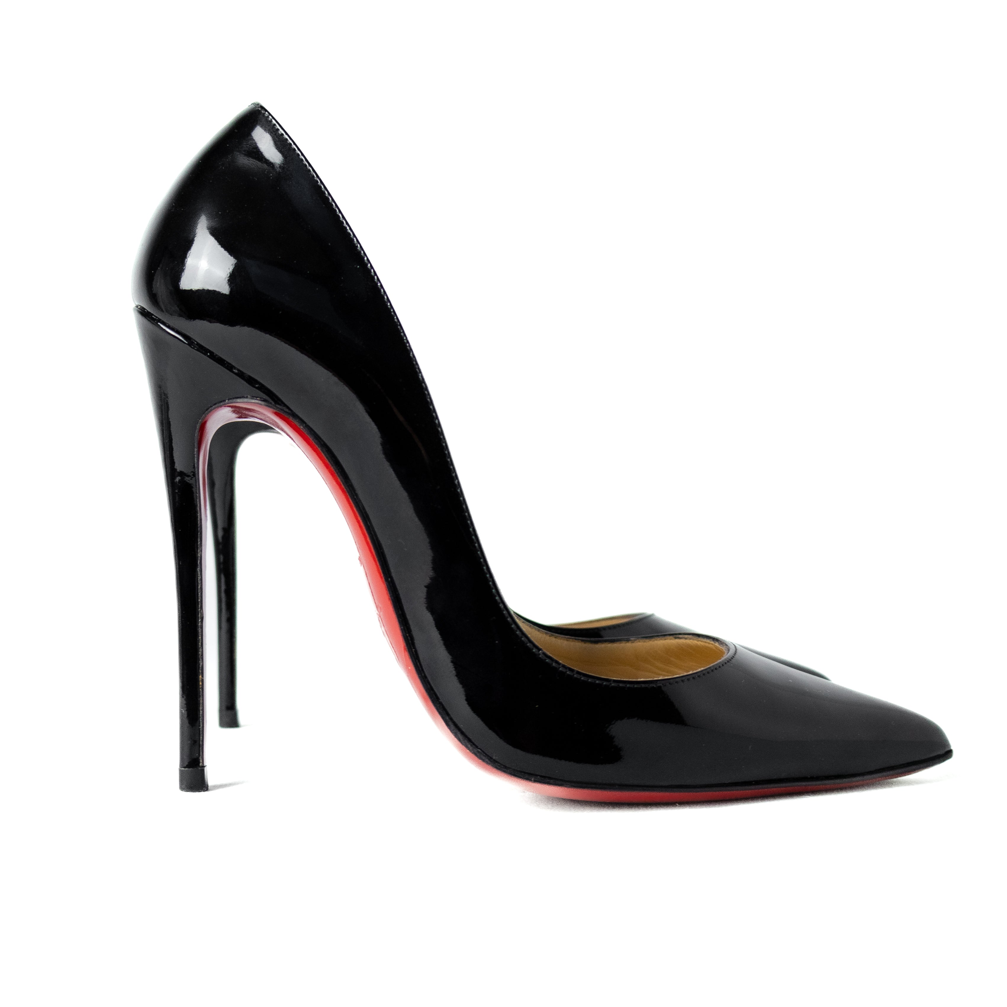 Christian louboutin so kate pumps named after kate moss black patent leather size 35.5 EU red soles preloved