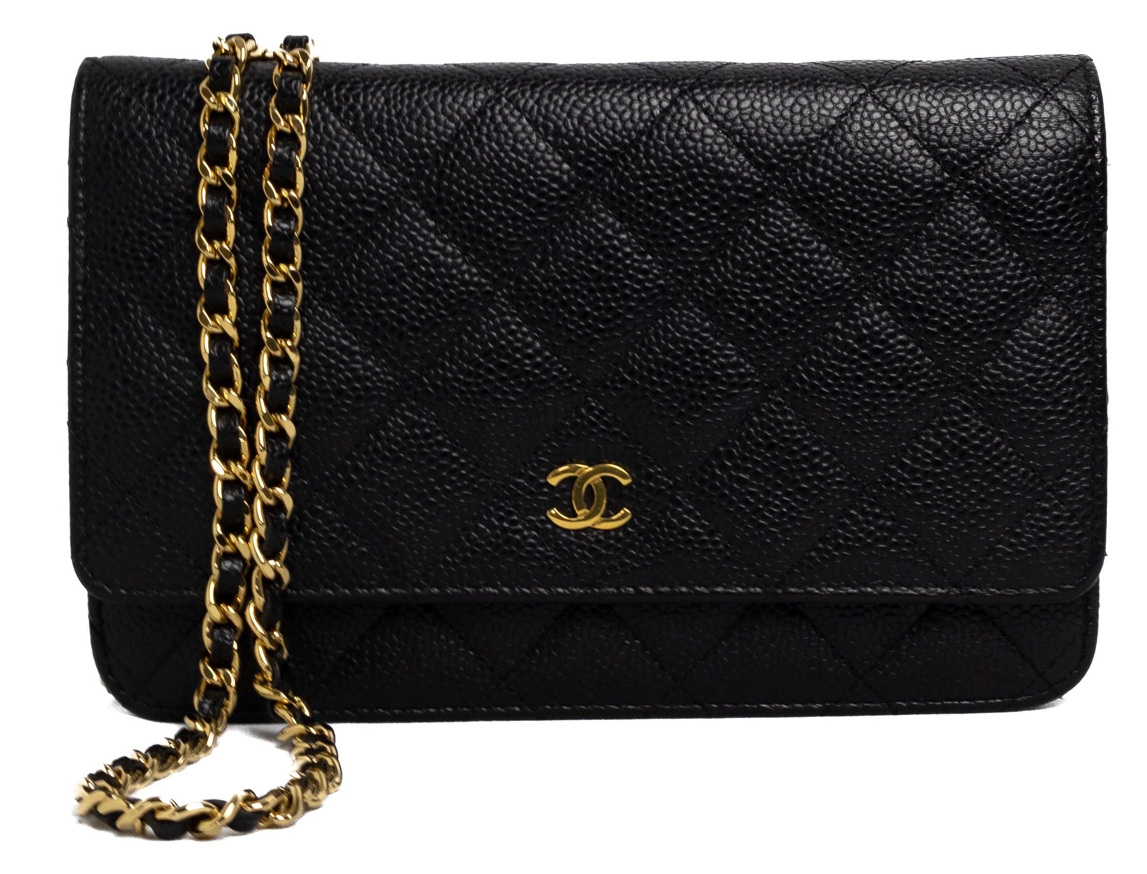 Chanel wallet on chain black caviar gold hardware