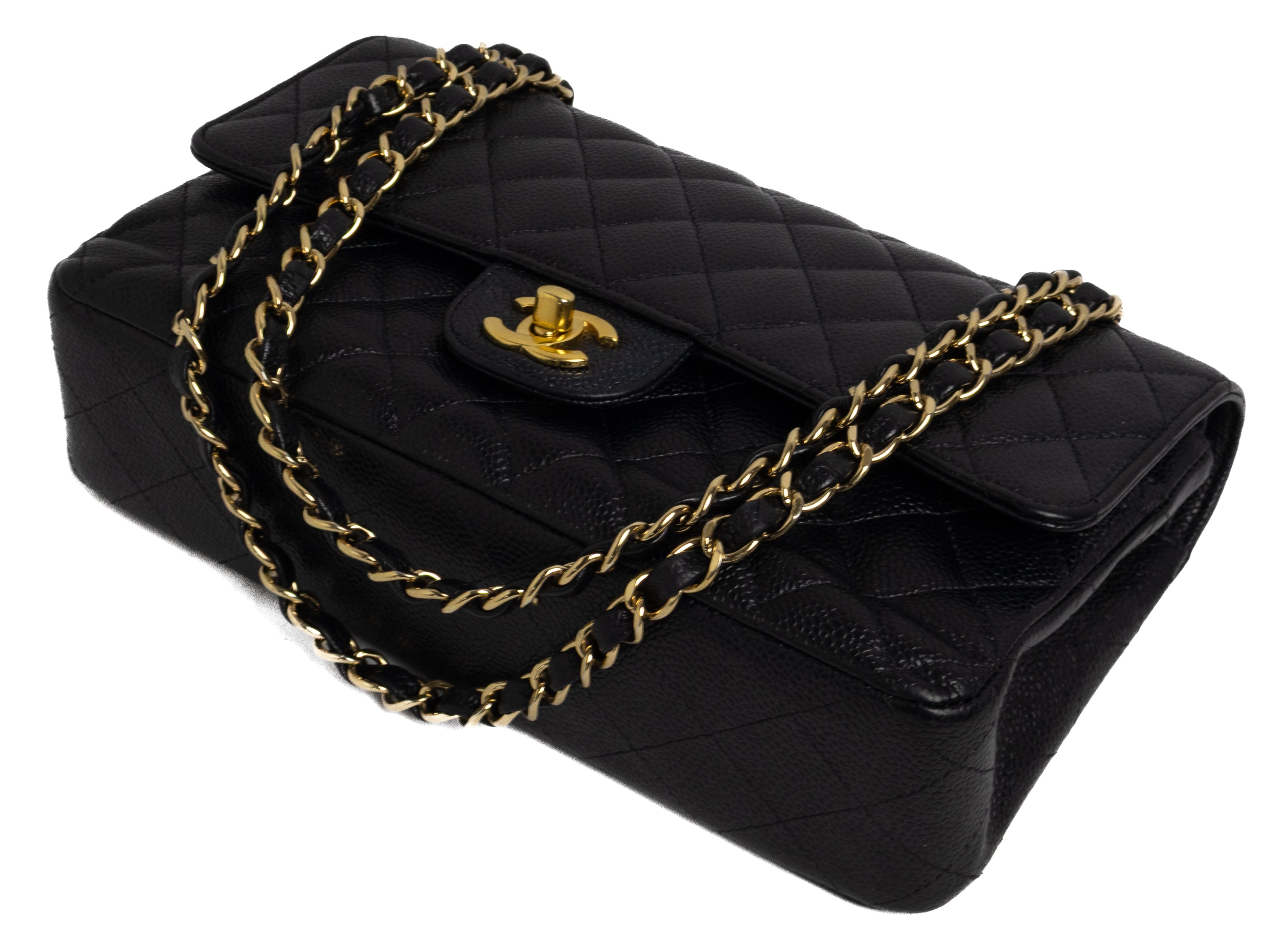 Chanel Caviar Classic Double Flap Gold hardware Black