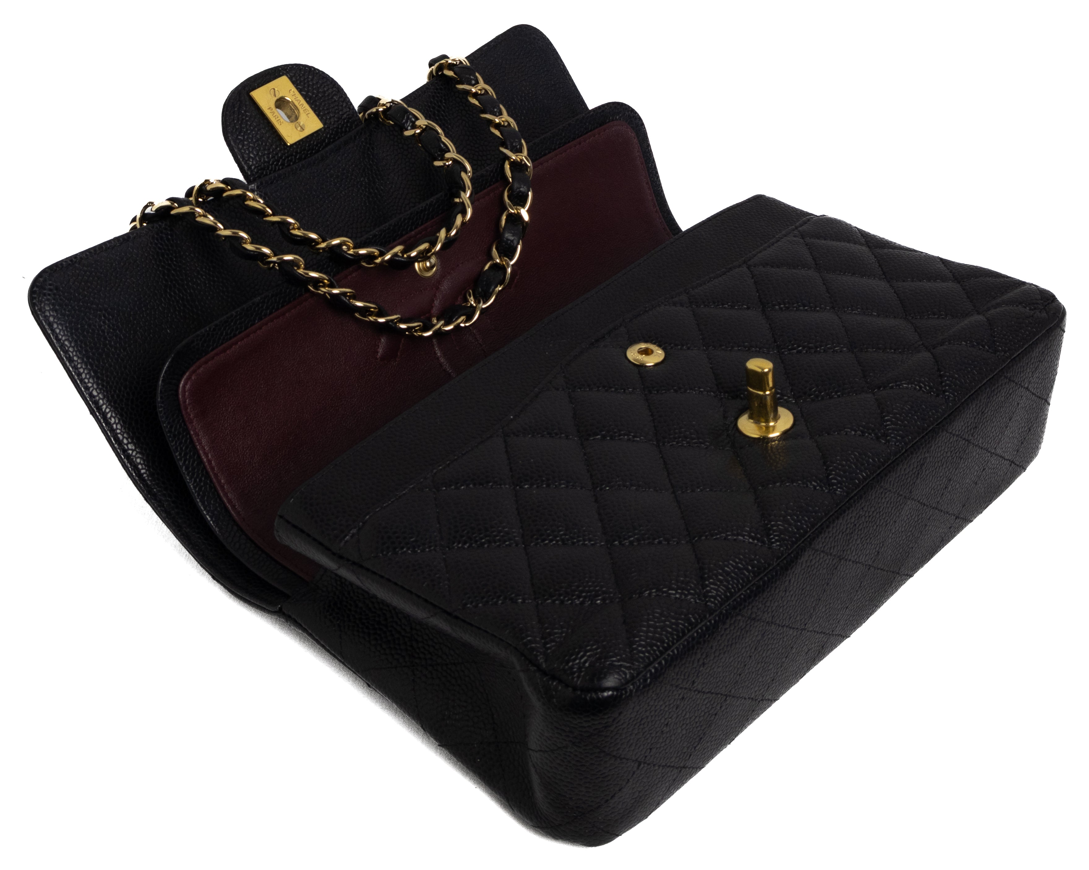 Chanel Caviar Classic Double Flap Gold hardware Black