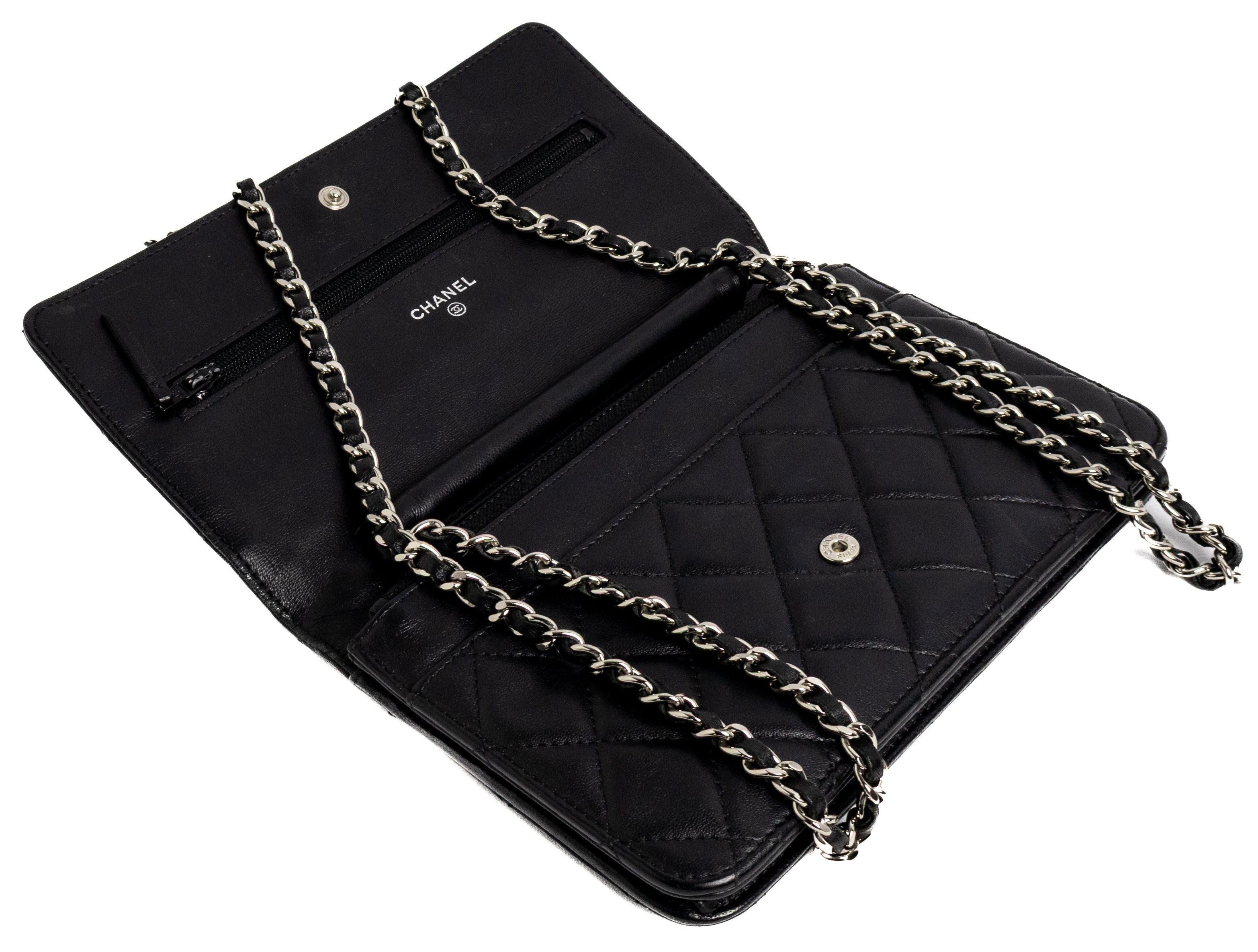 Chanel Wallet on Chain Zwart Lamsleer Zilver Hardware 
