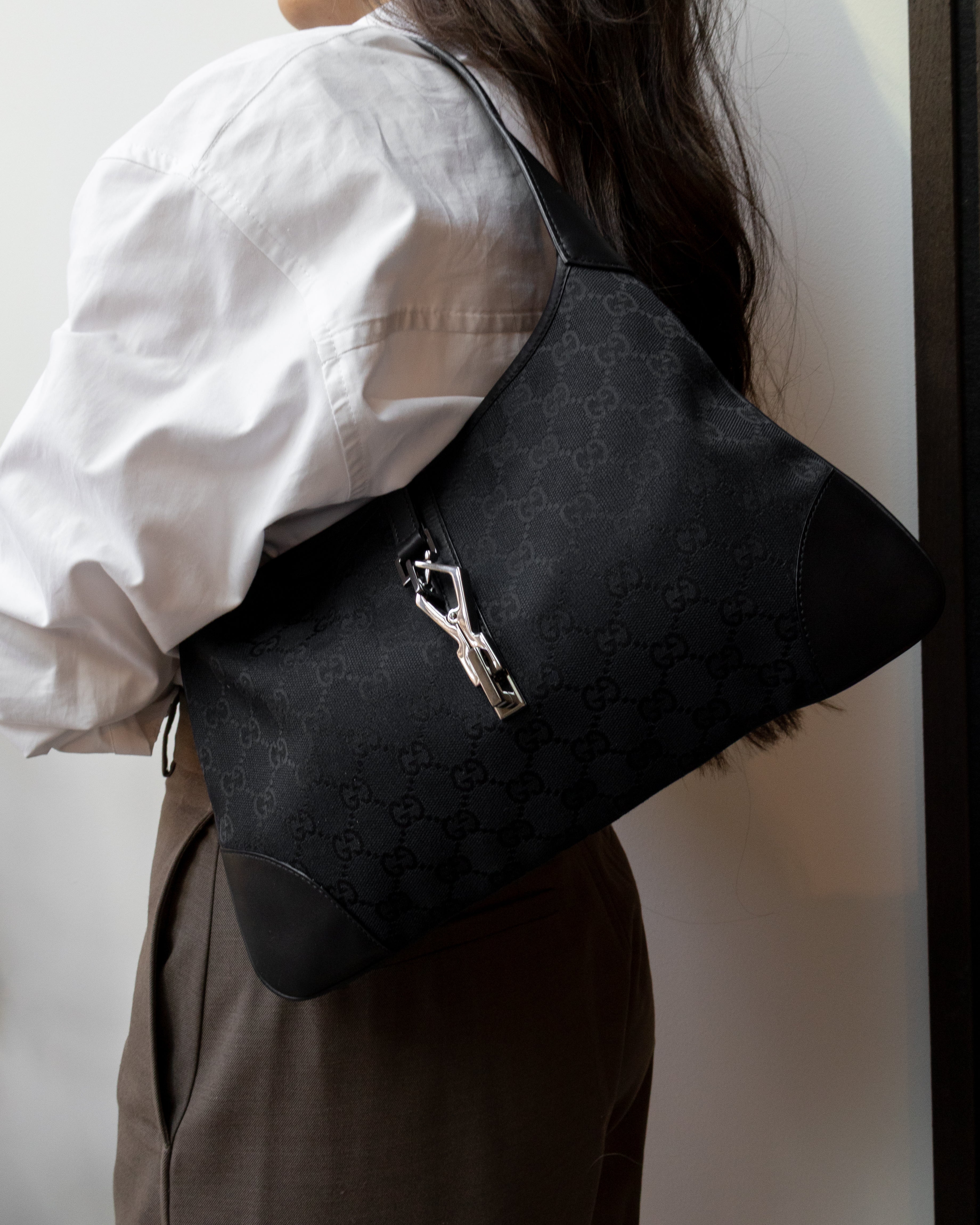 Gucci Jackie Kandinsky Zwart Canvas Zilver Hardware