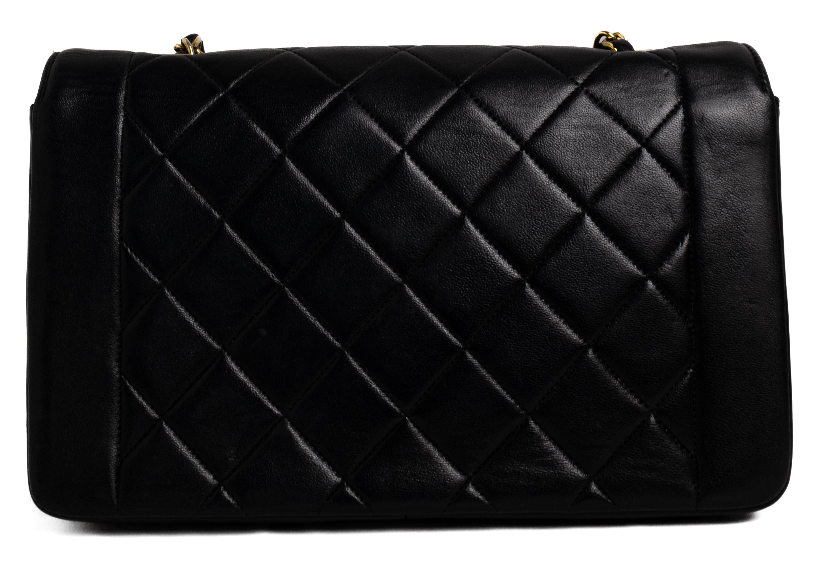 Chanel Medium Diana Zwart Lamsleer Goud Hardware