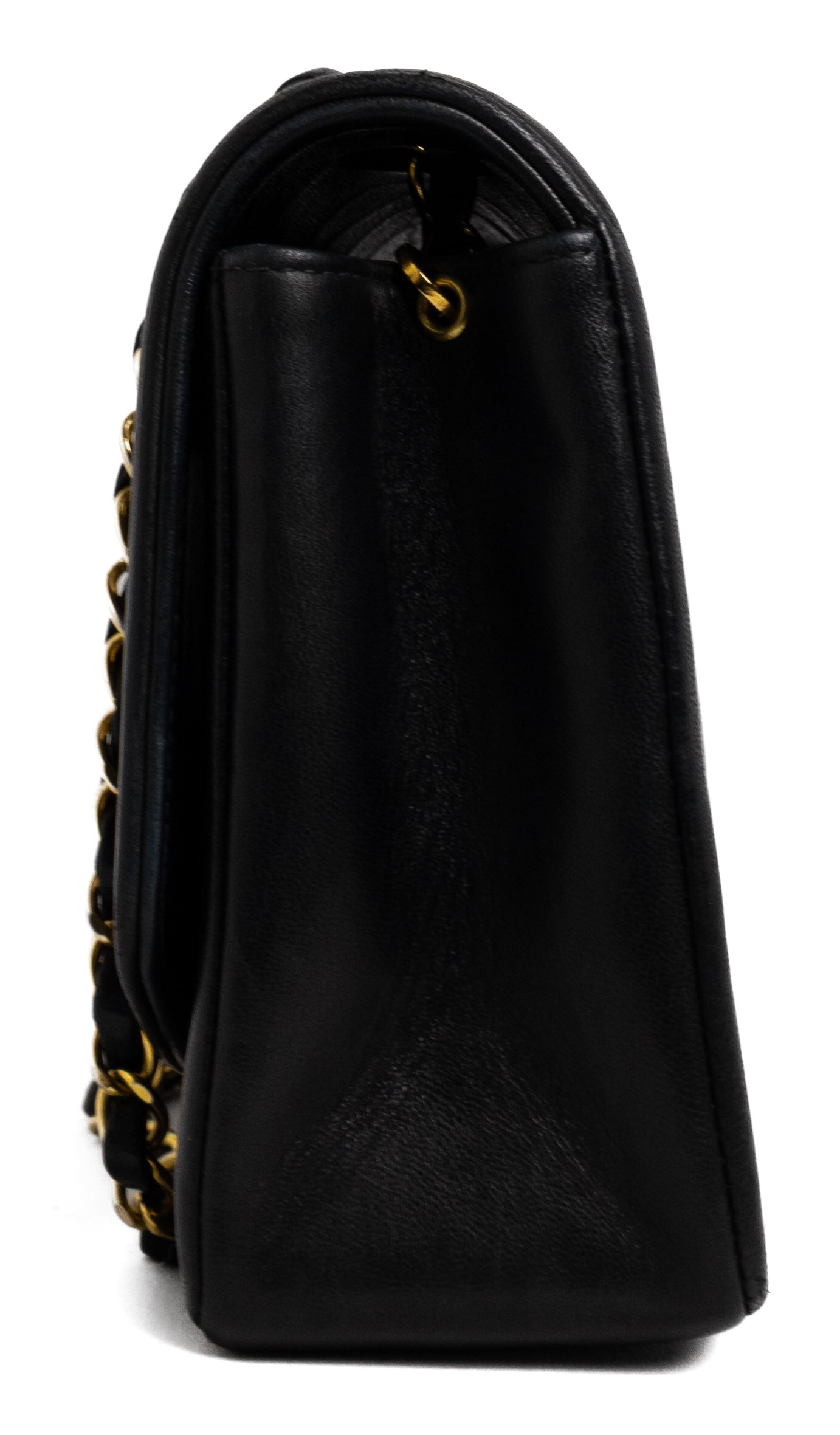 Chanel Medium Diana Zwart Lamsleer Goud Hardware