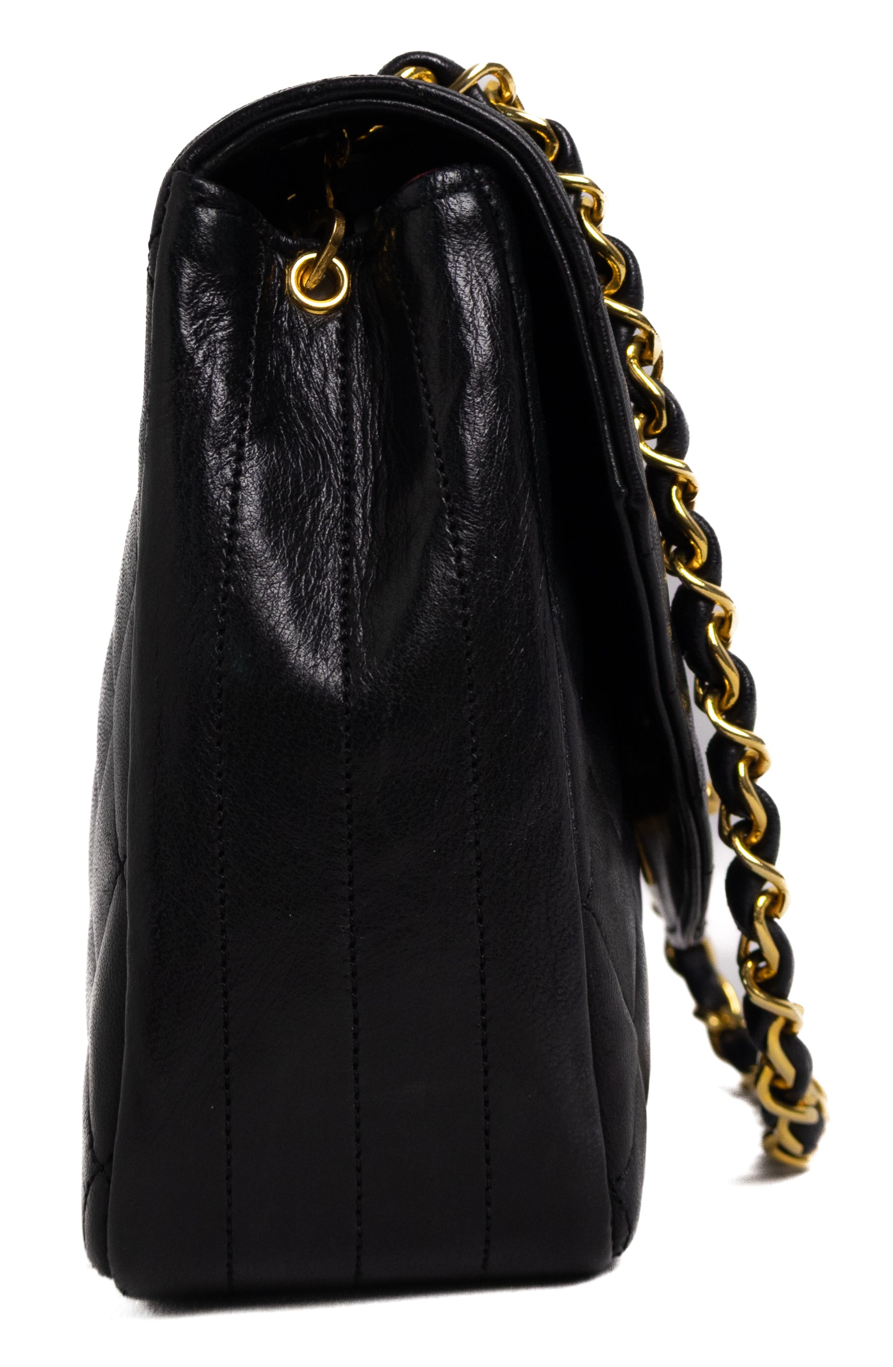 Chanel Half Moon Black Lambskin Gold Hardware