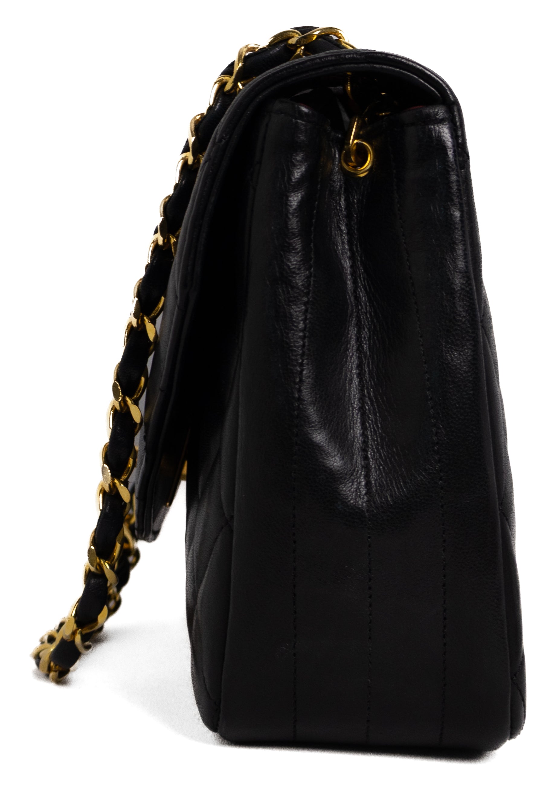 Chanel Half Moon Black Lambskin Gold Hardware
