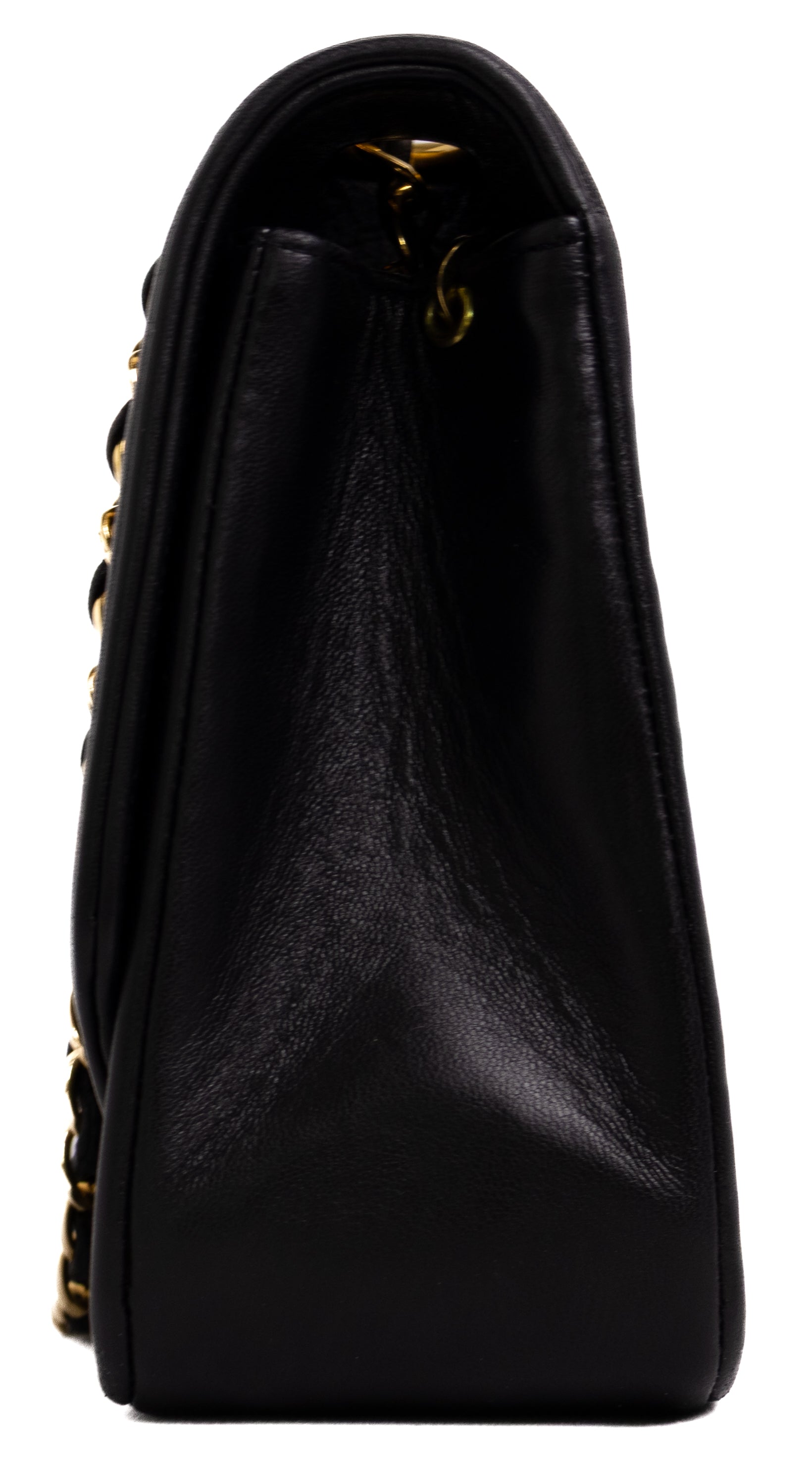 vintage chanel medium diana zwart 4k verguld hardware
