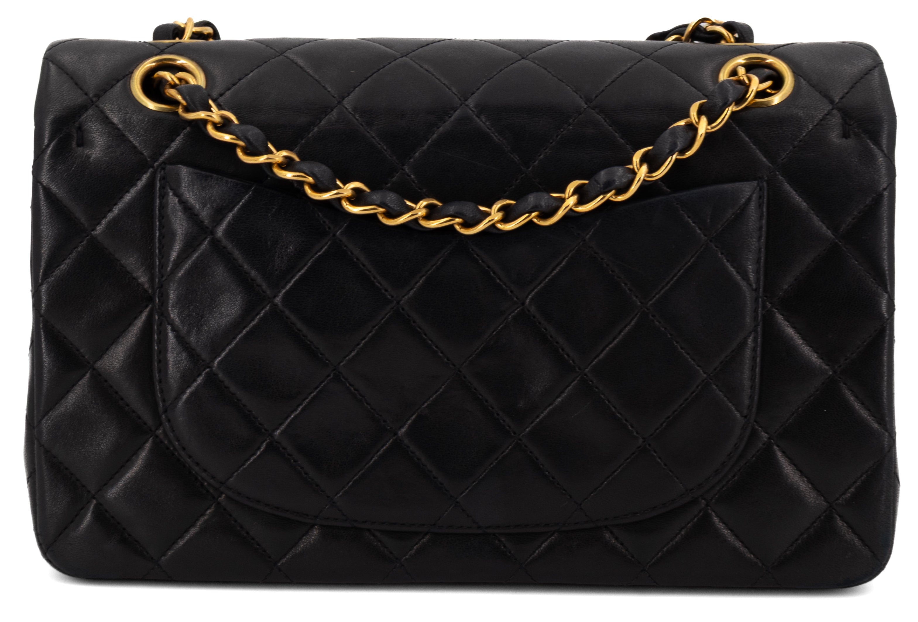 Chanel Small Classic Double Flap Zwart Lamsleer Goud Hardware