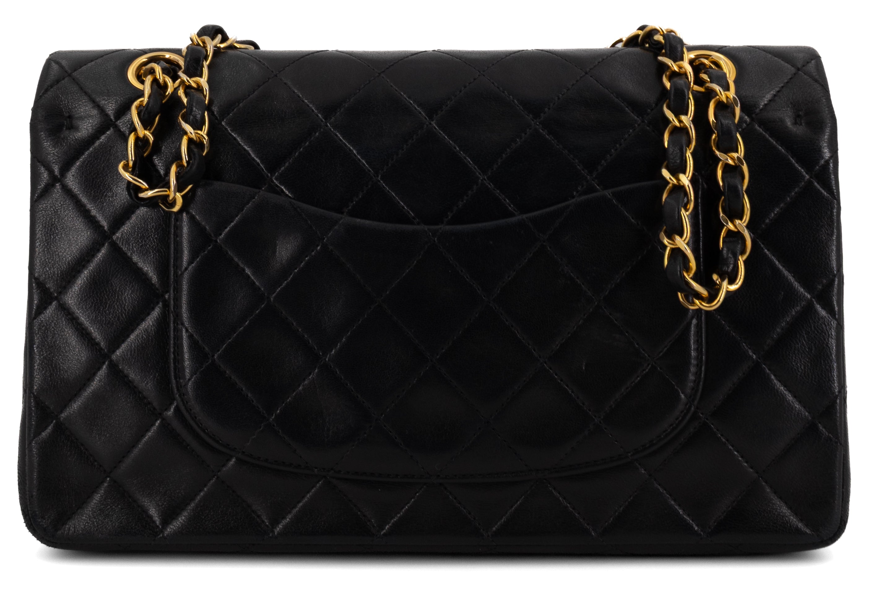 Chanel Medium Classic Double Flap Zwart Lamsleer Goud Hardware