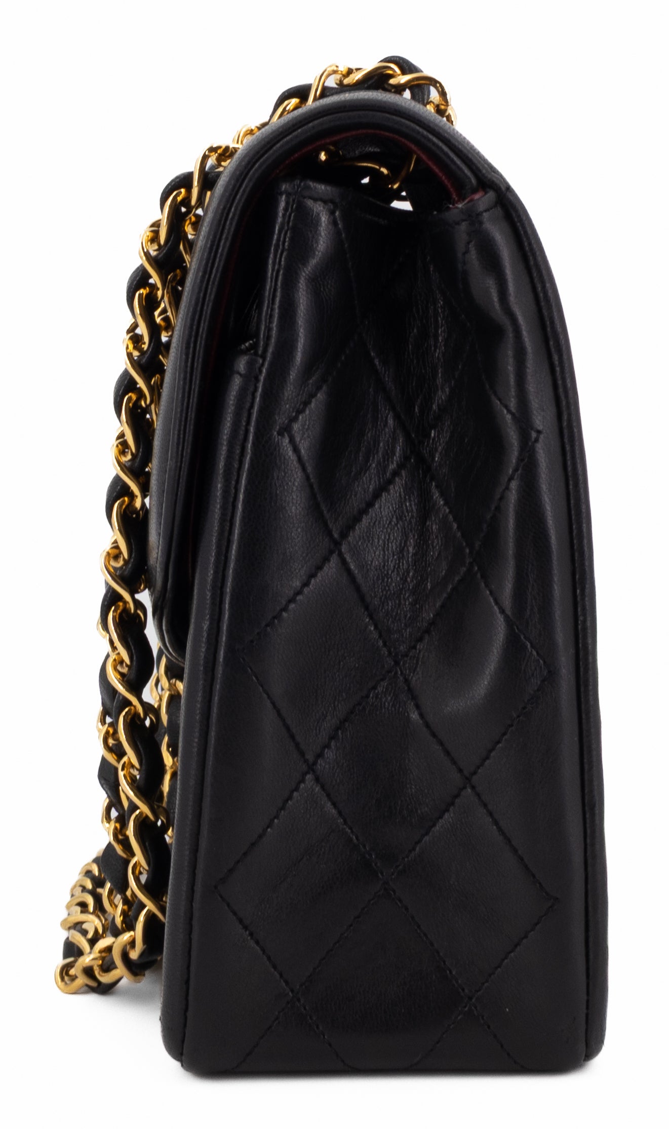 Chanel Single Flap Zwart Lamsleer Goud Hardware