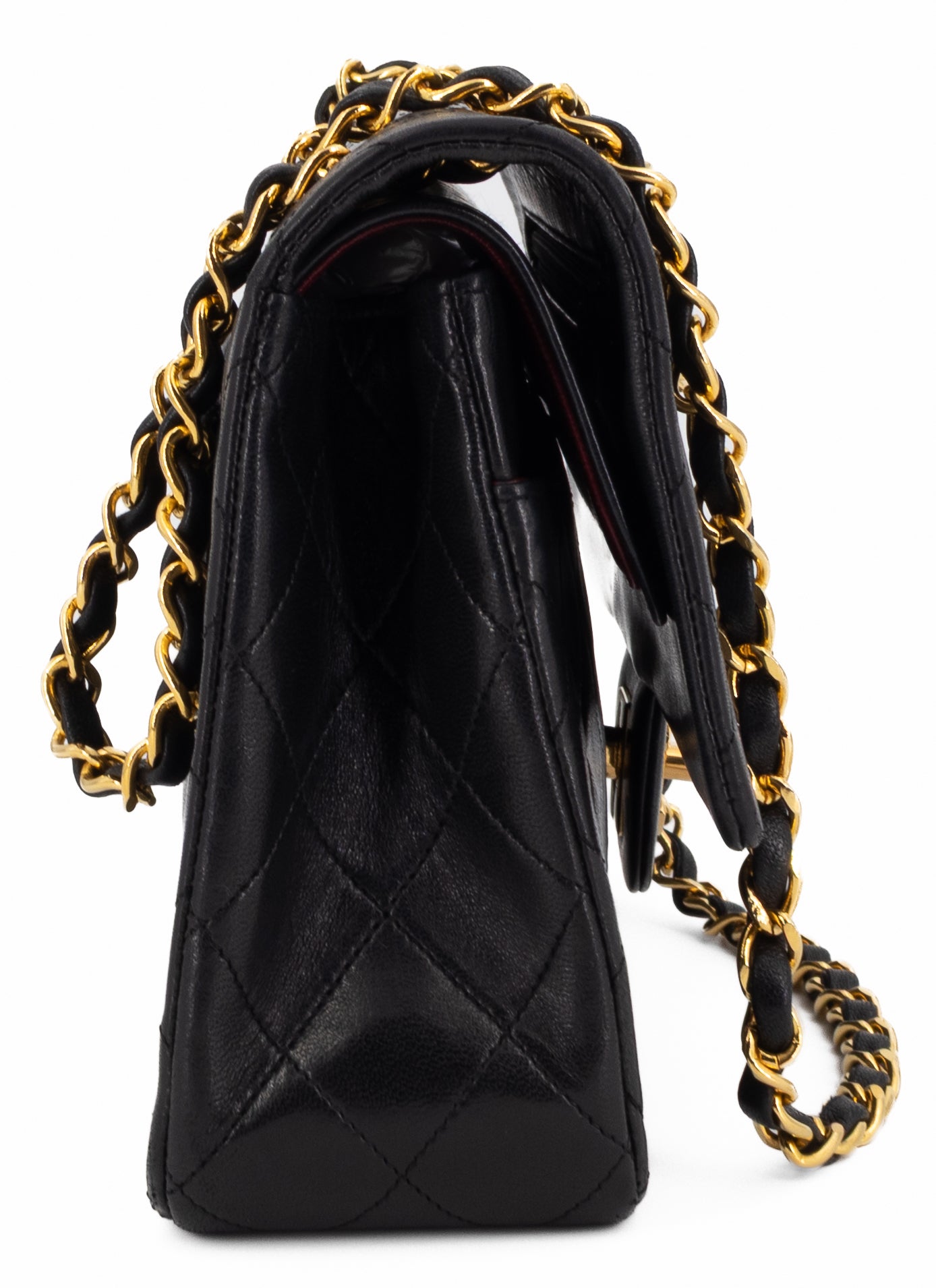 Chanel Medium Classic Double Flap Zwart Lamsleer Goud Hardware