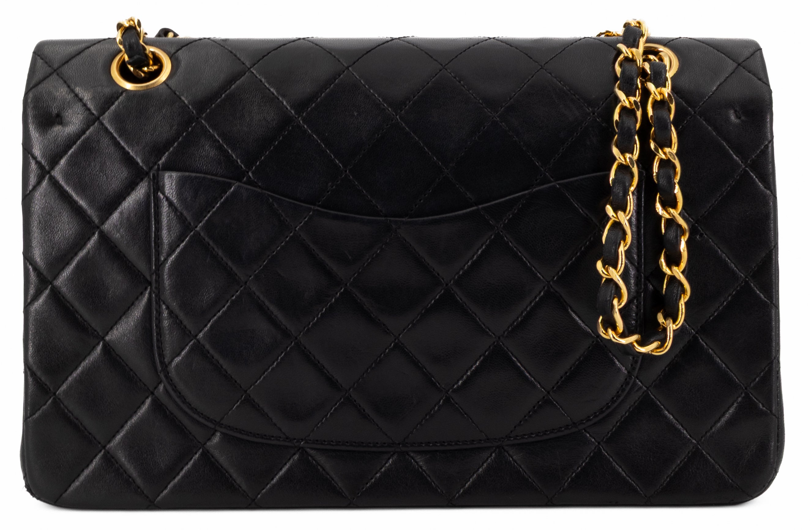 Chanel Medium Classic Double Flap Zwart Lamsleer Goud Hardware