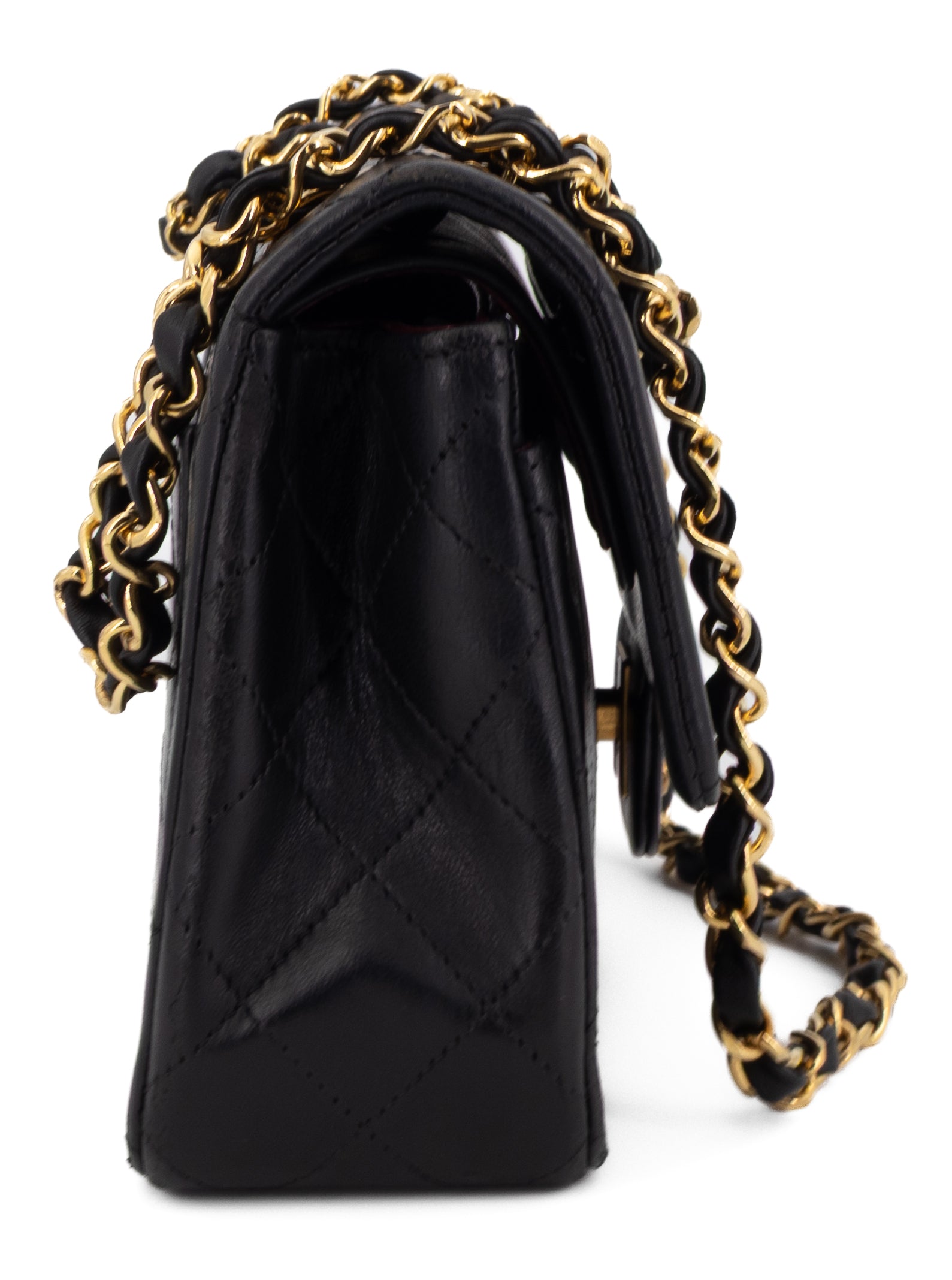 Chanel Small Classic Double Flap Zwart Lamsleer Goud Hardware