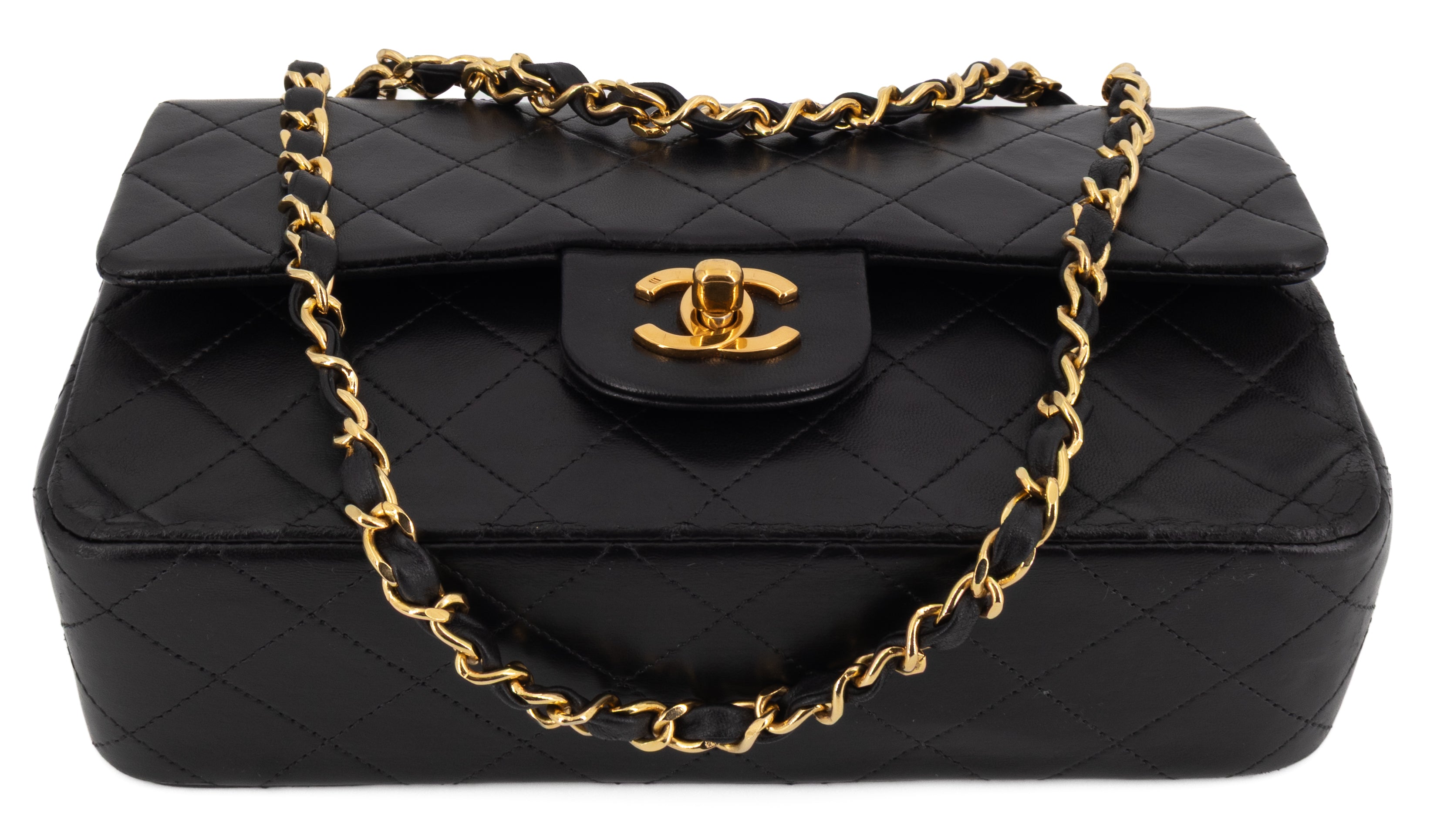 Chanel Small Classic Double Flap Zwart Lamsleer Goud Hardware