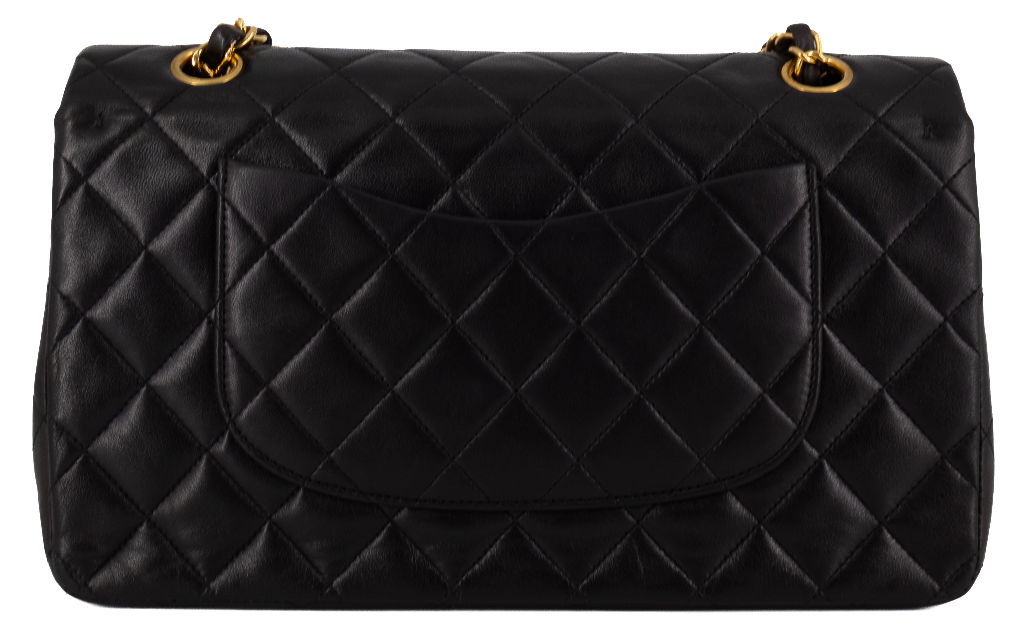 Chanel Medium Classic Double Flap Zwart Lamsleer Goud Hardware