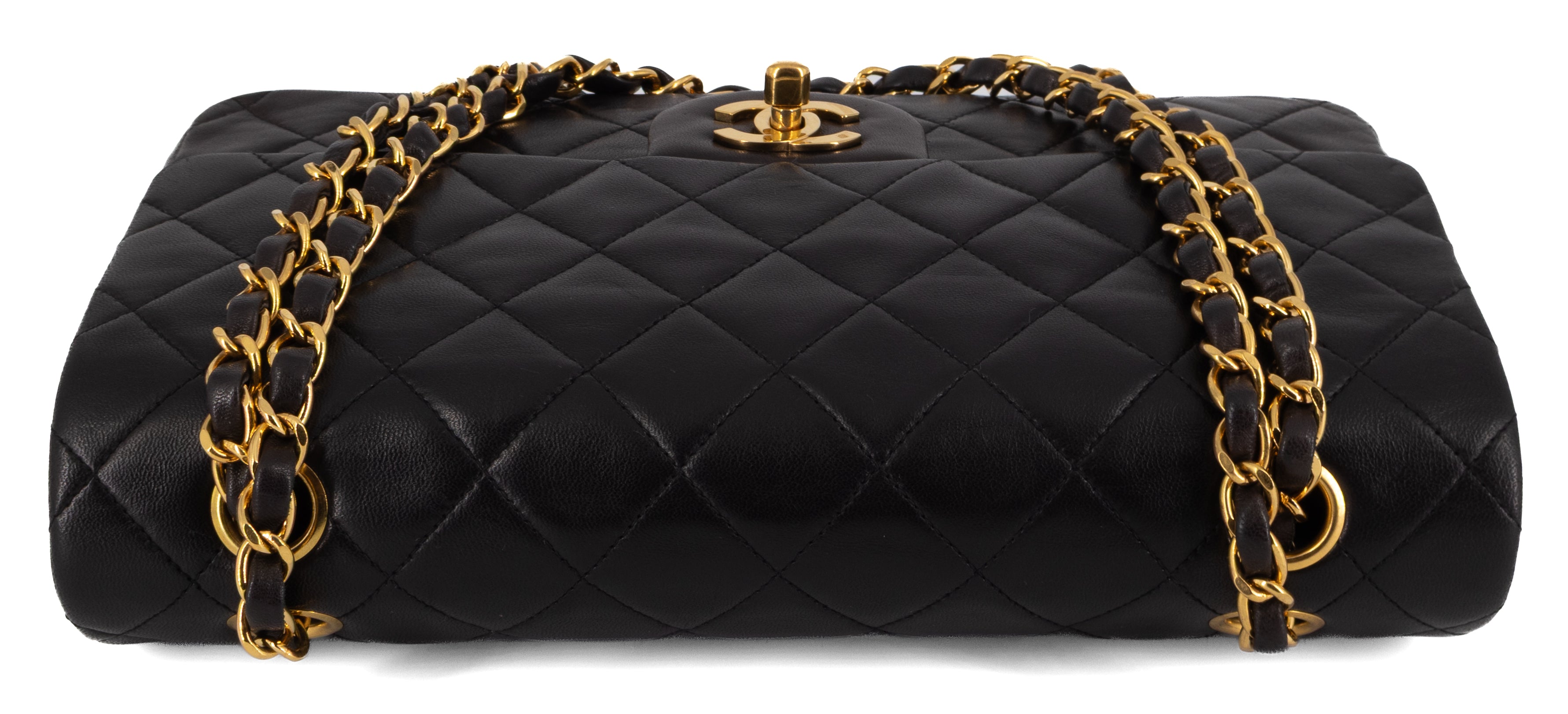 Chanel Medium Classic Double Flap Zwart Lamsleer Goud Hardware