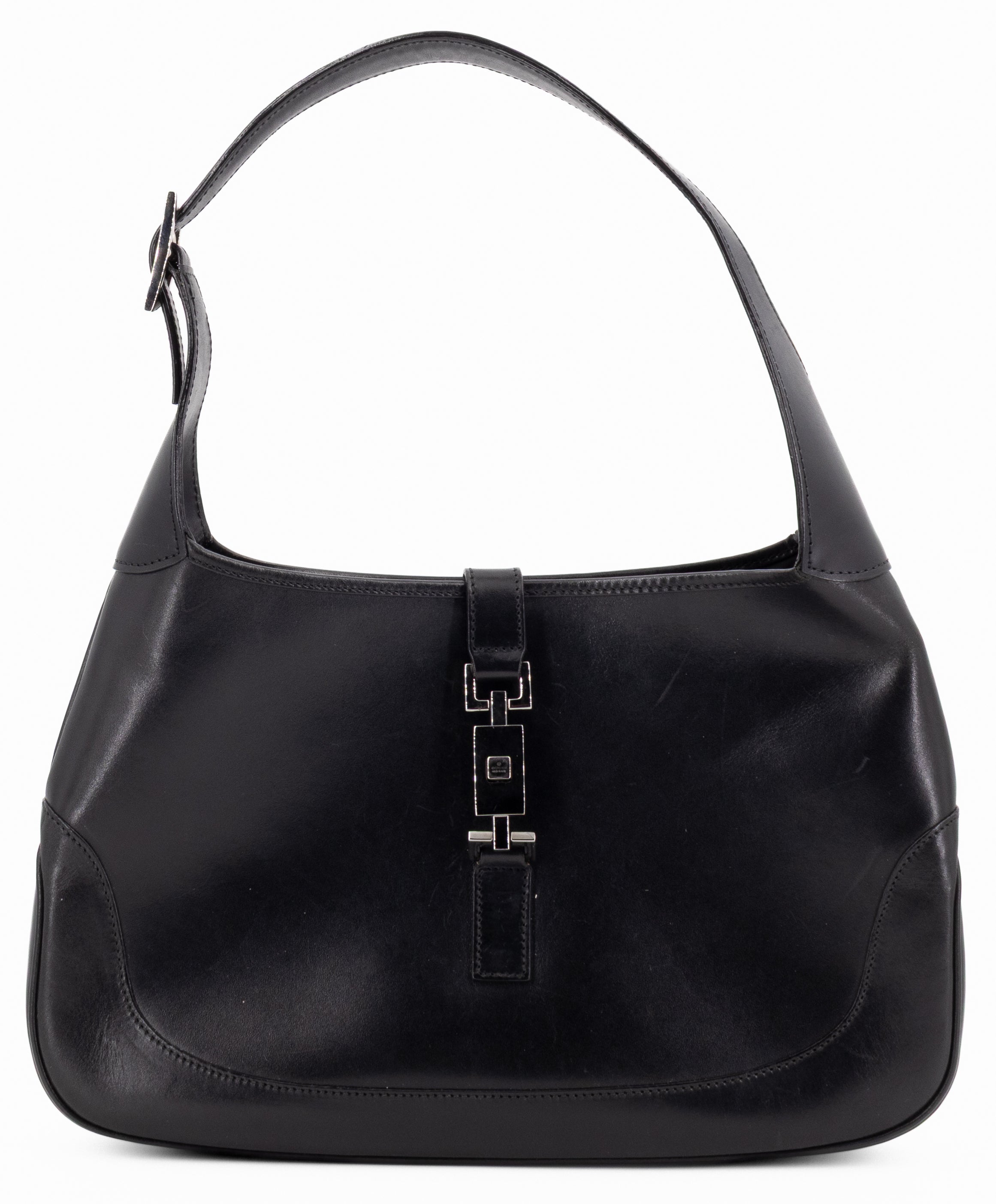 Gucci Jackie 1961 Medium Zwart Boxleer Zilver Hardware