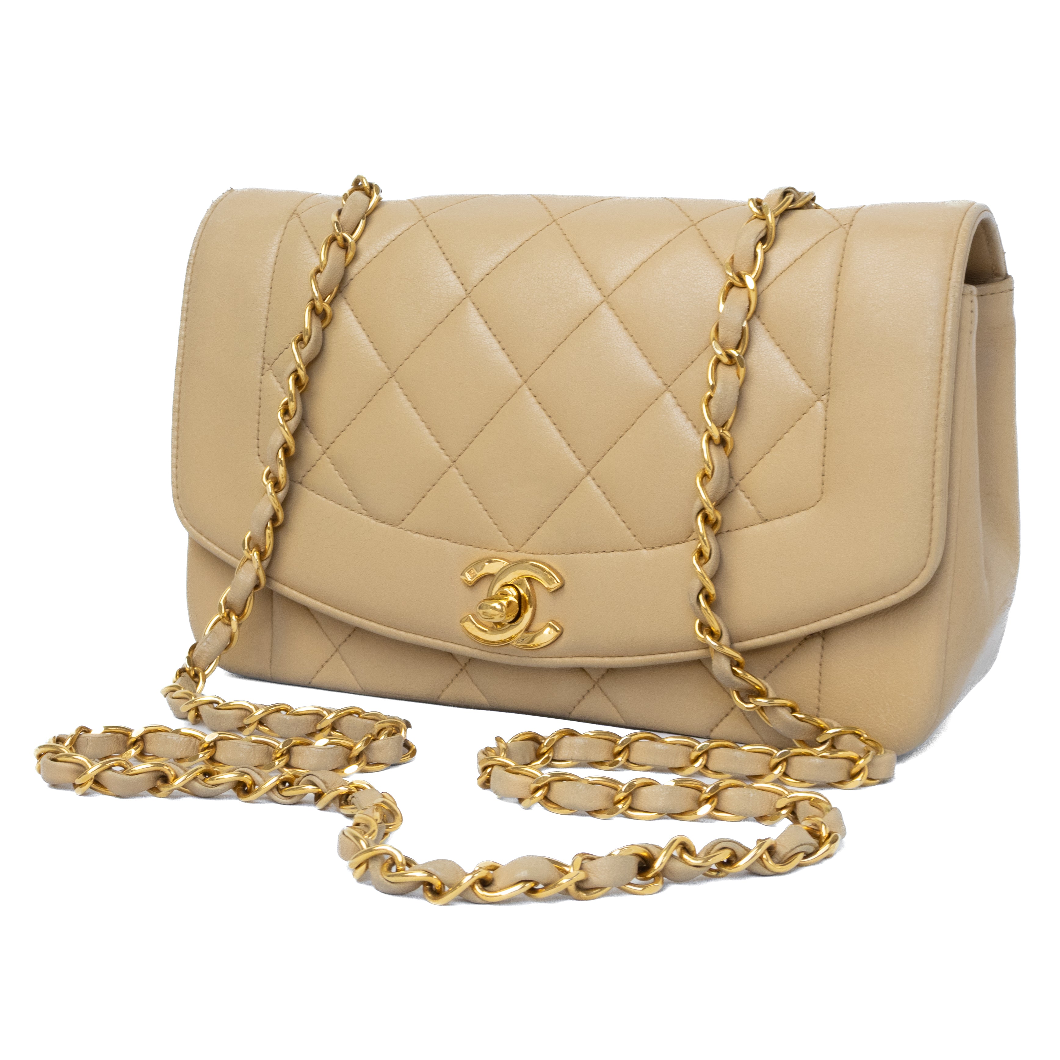 Vintage Chanel Small Diana beige