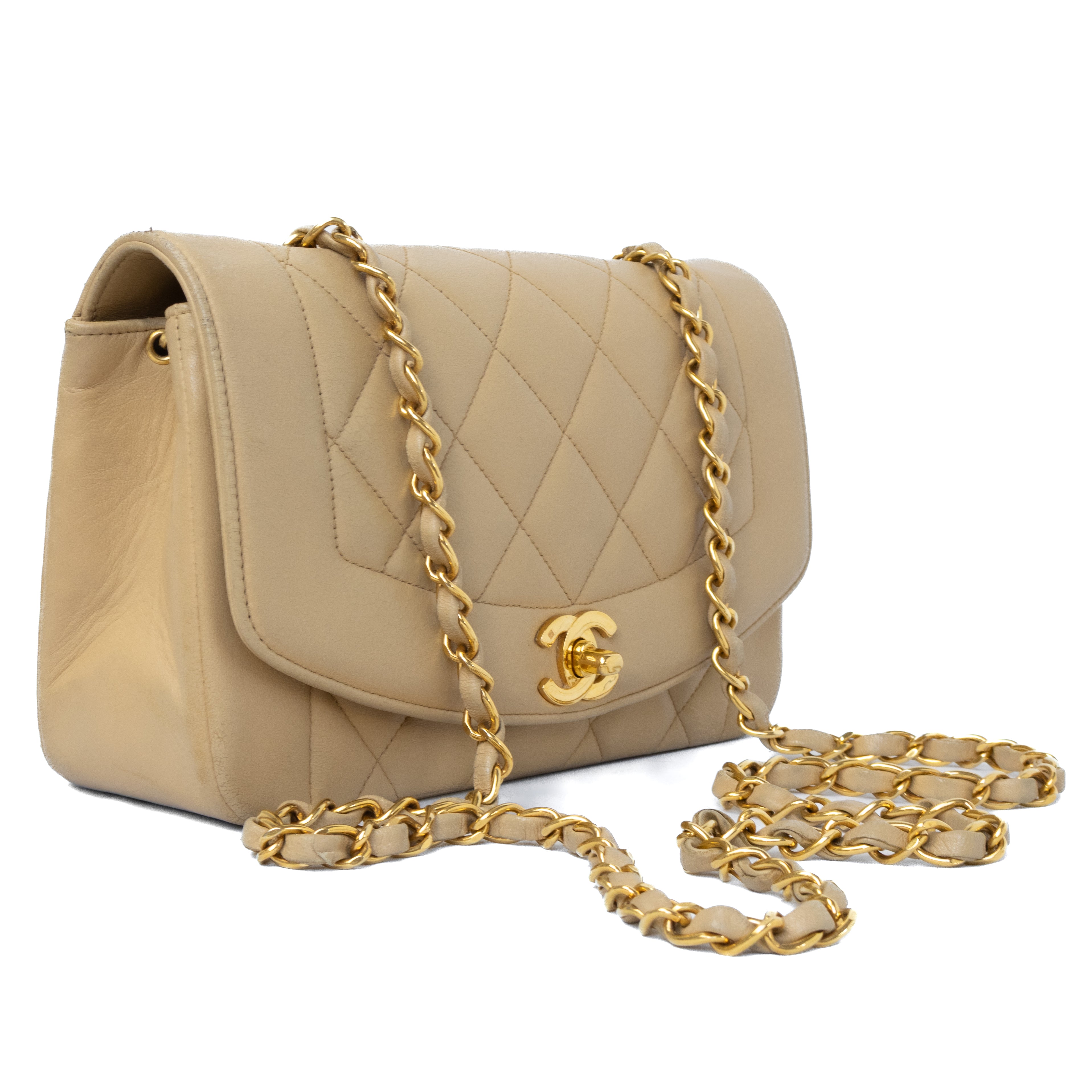 Vintage Chanel Small Diana beige