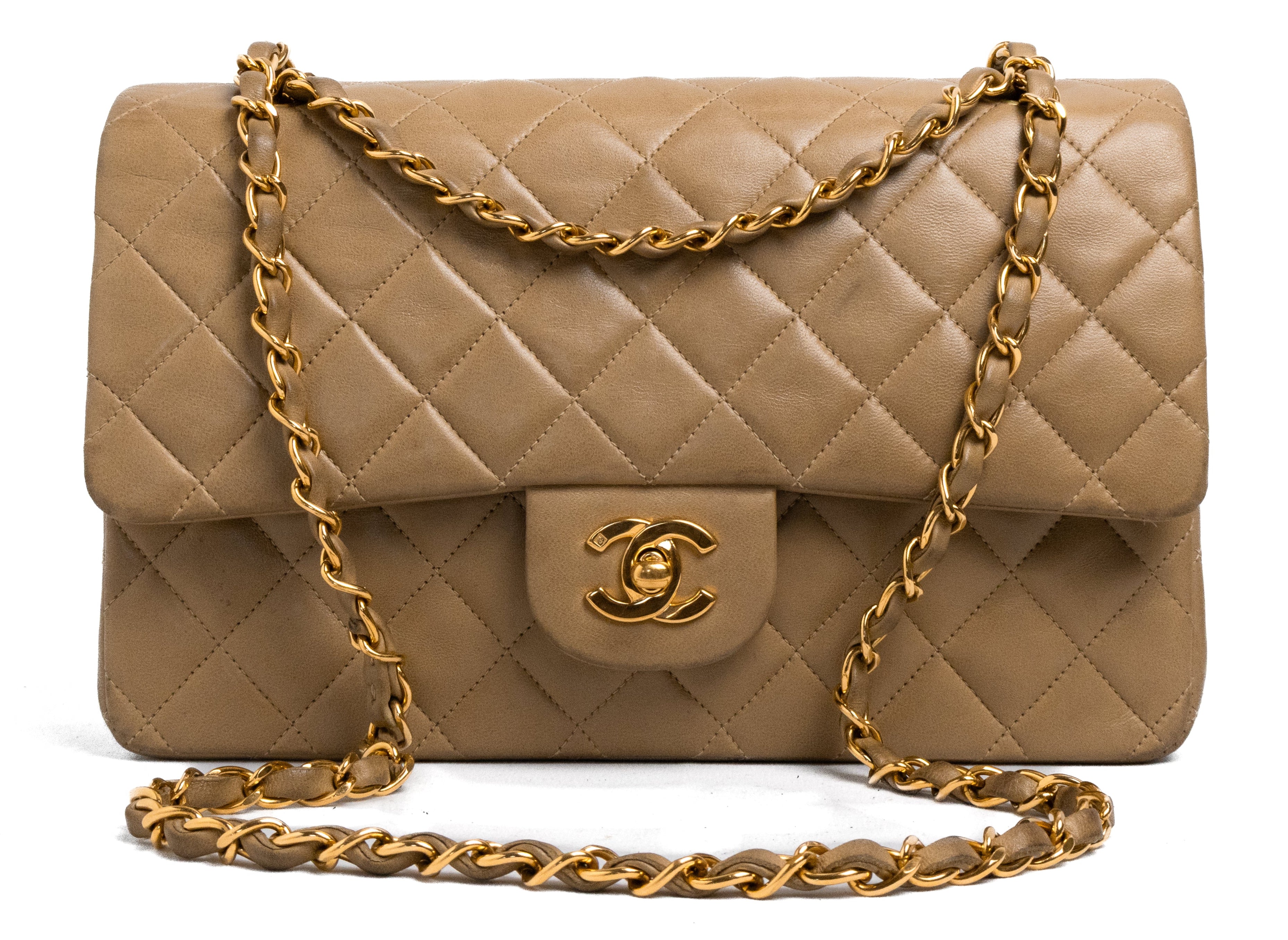 Chanel Medium Classic Double Flap Dark Beige