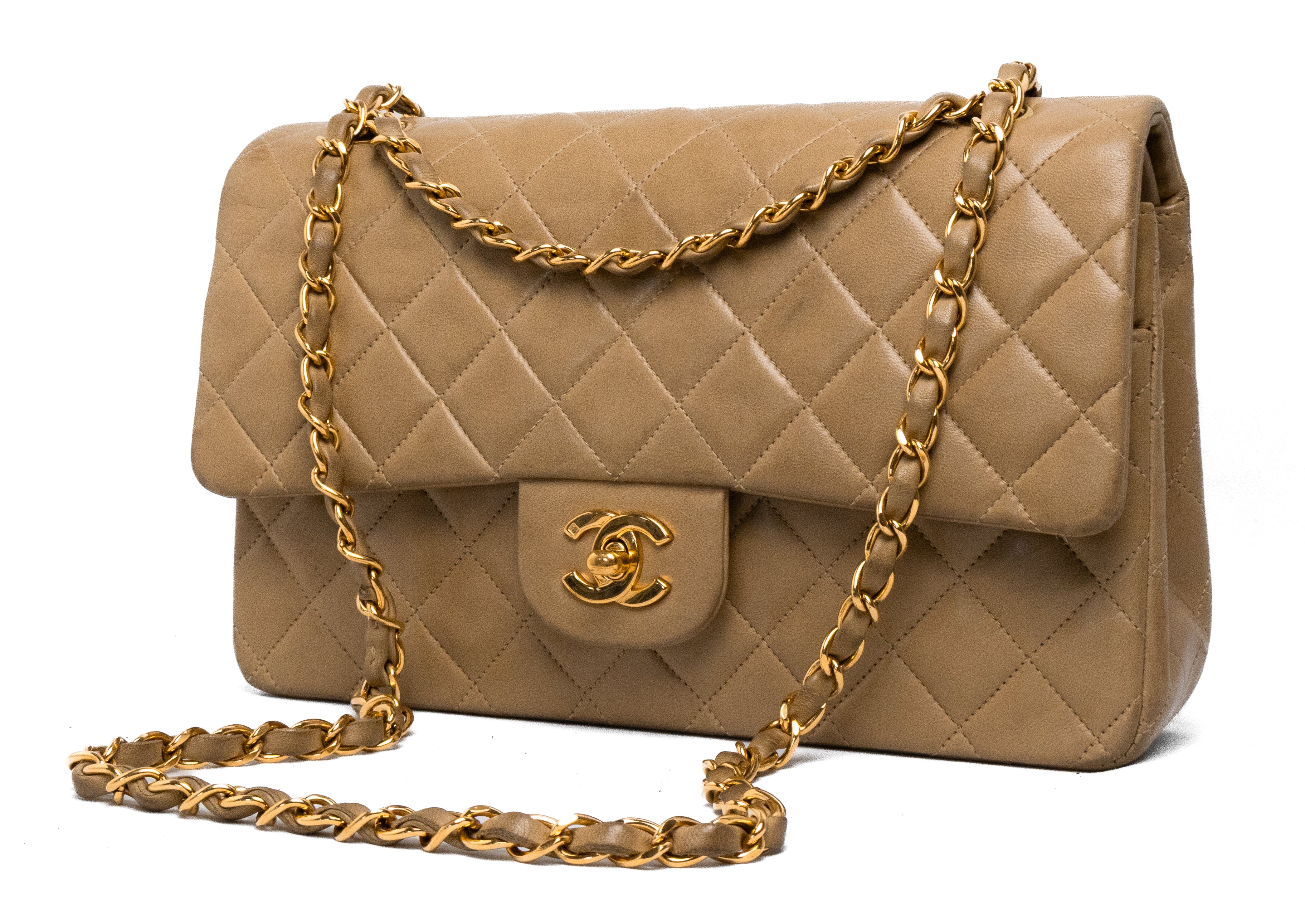Chanel Medium Classic Double Flap Dark Beige