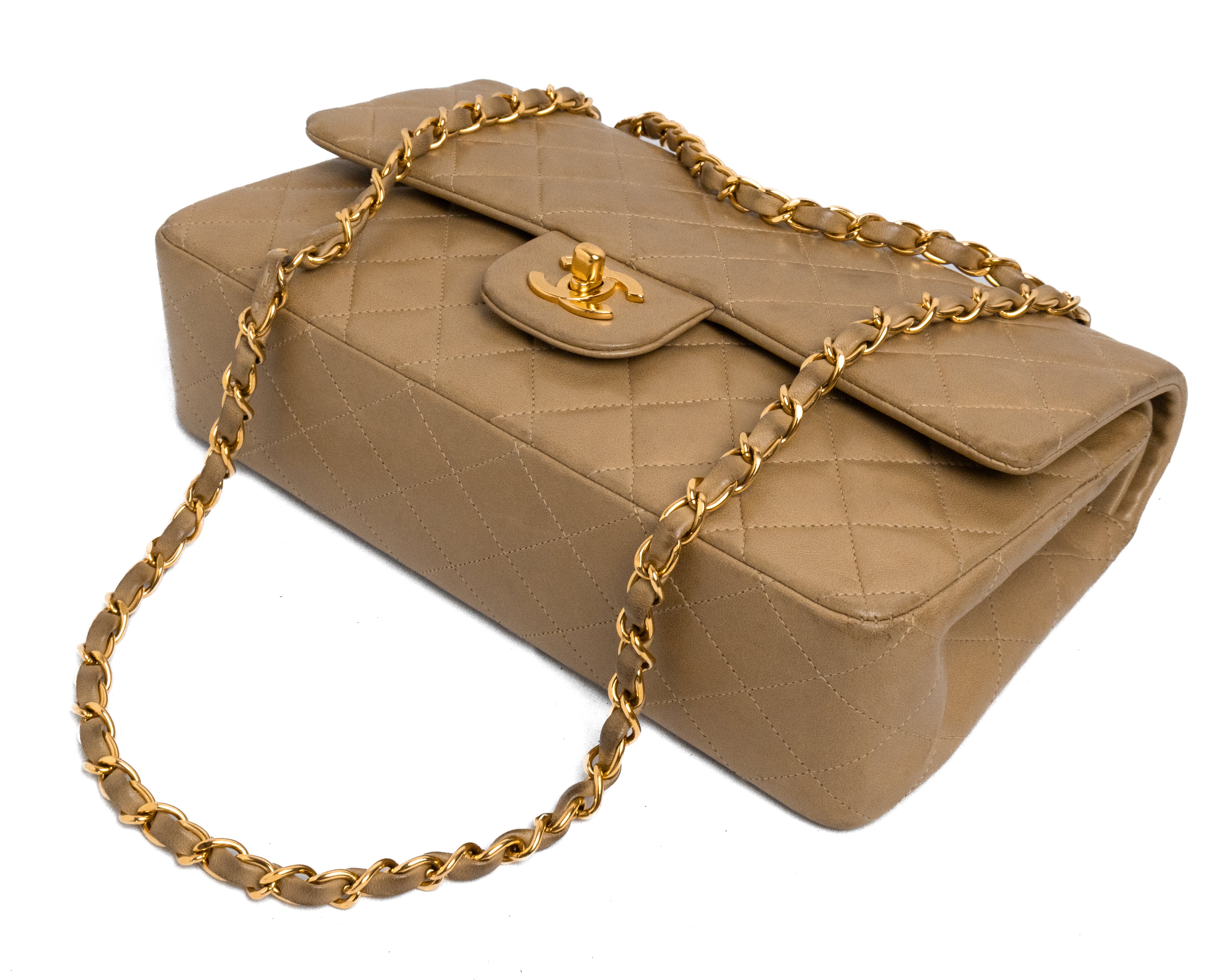 Chanel Medium Classic Double Flap Dark Beige