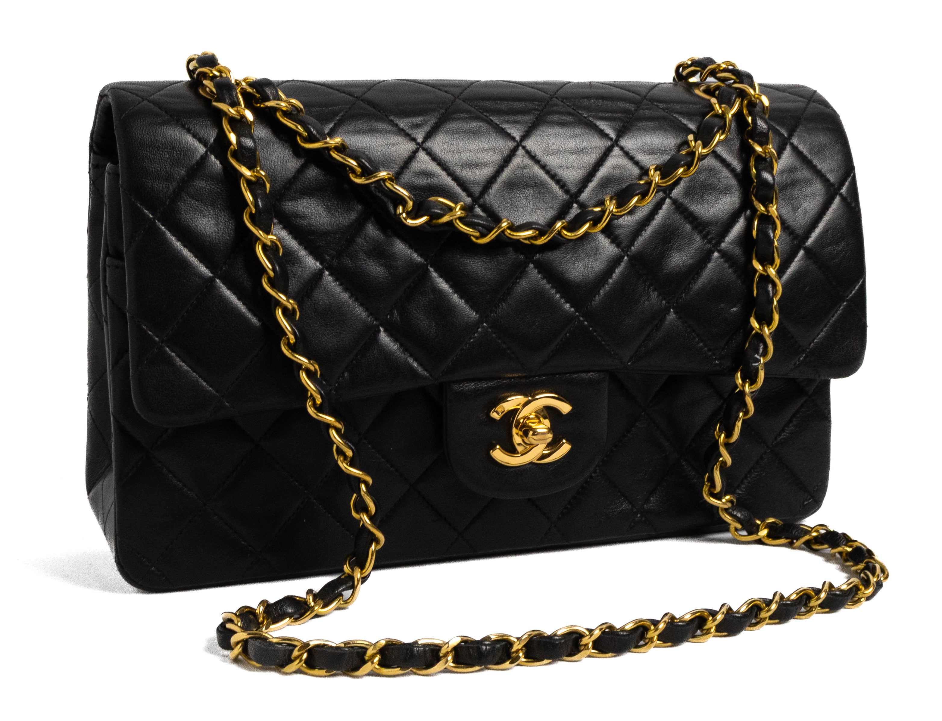 Chanel Classic Flap Medium Gold hardware black lambskin
