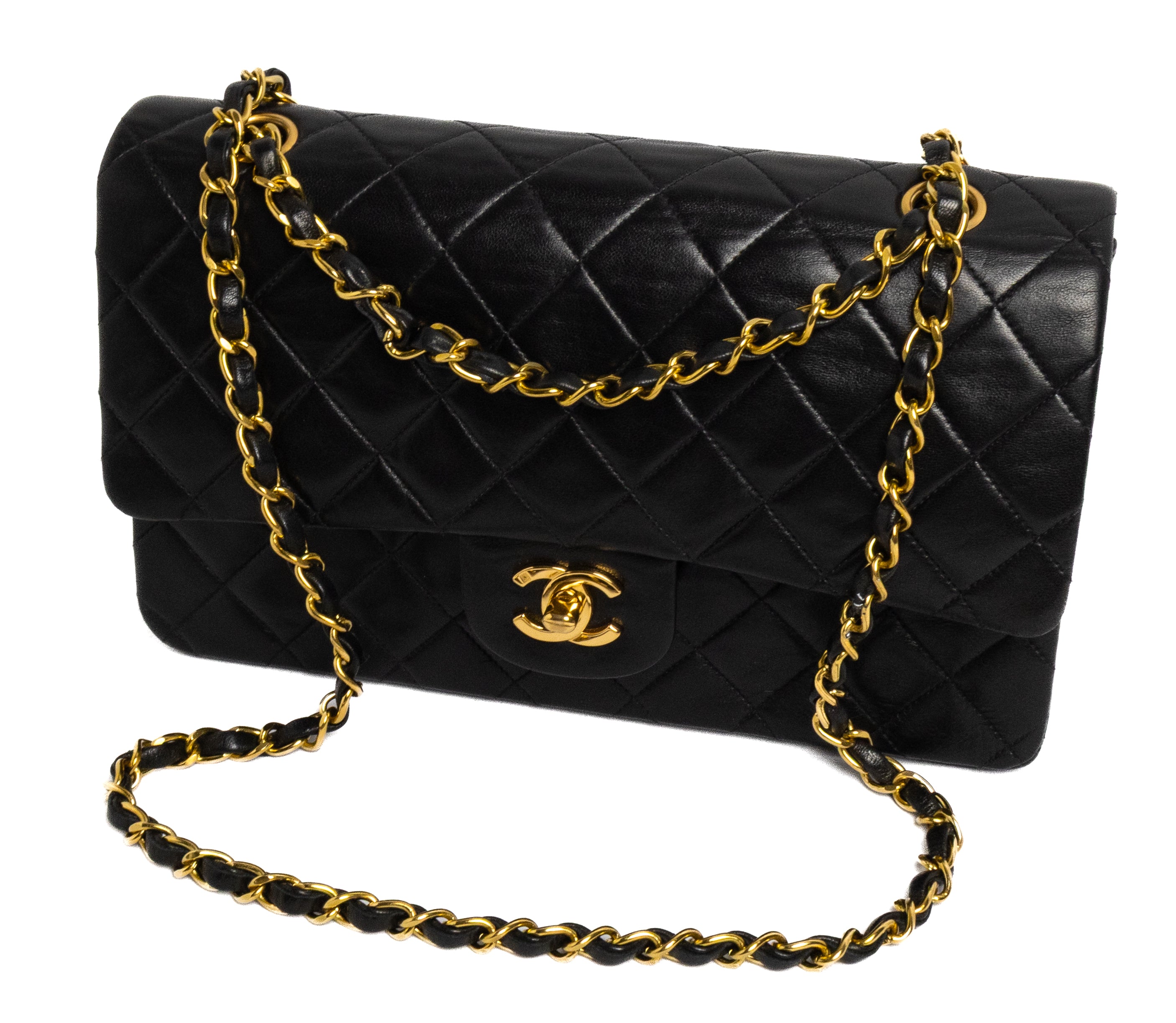 Chanel Classic Flap Medium Gold hardware black lambskin