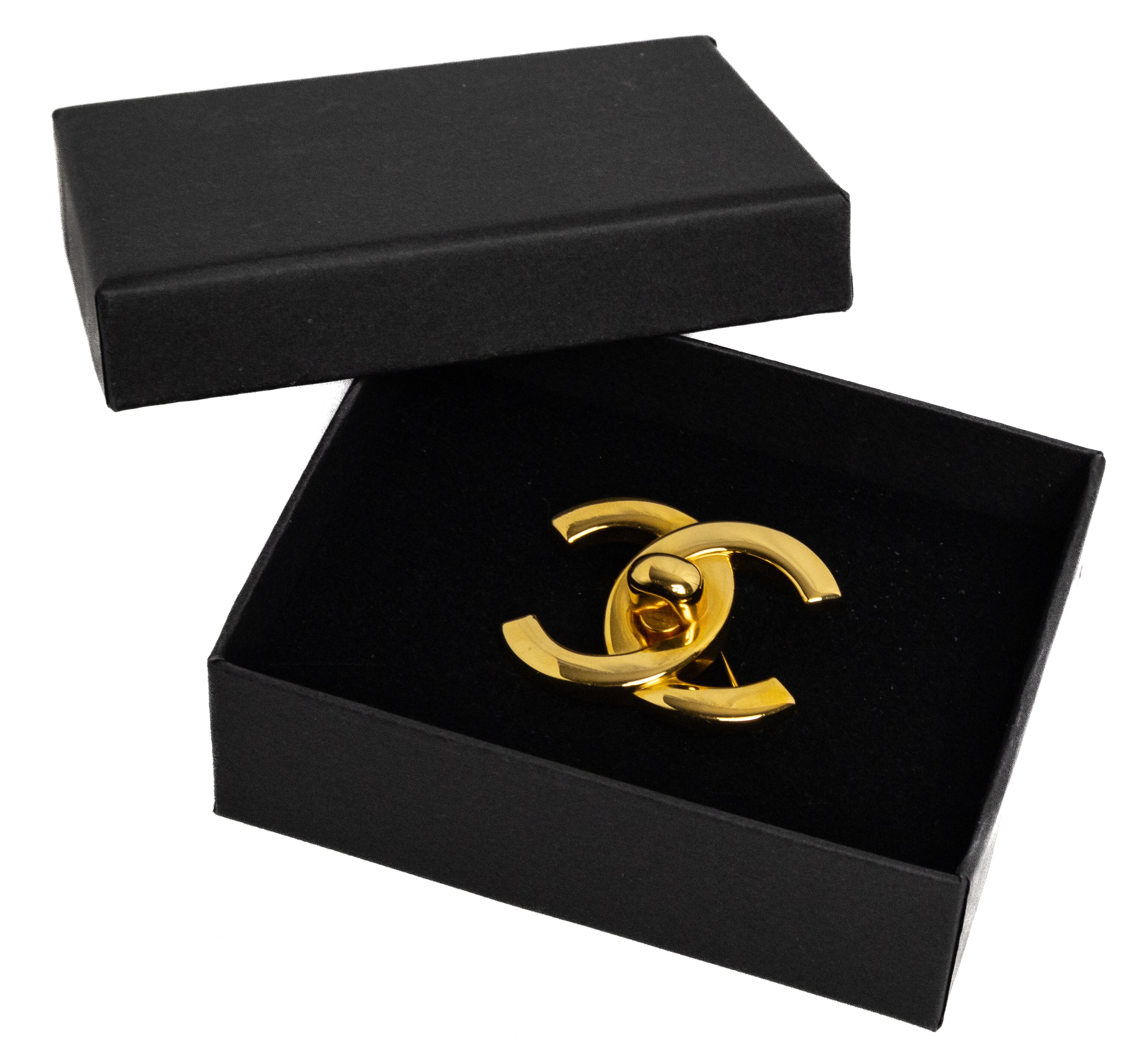 Chanel Turn Lock brooch gold