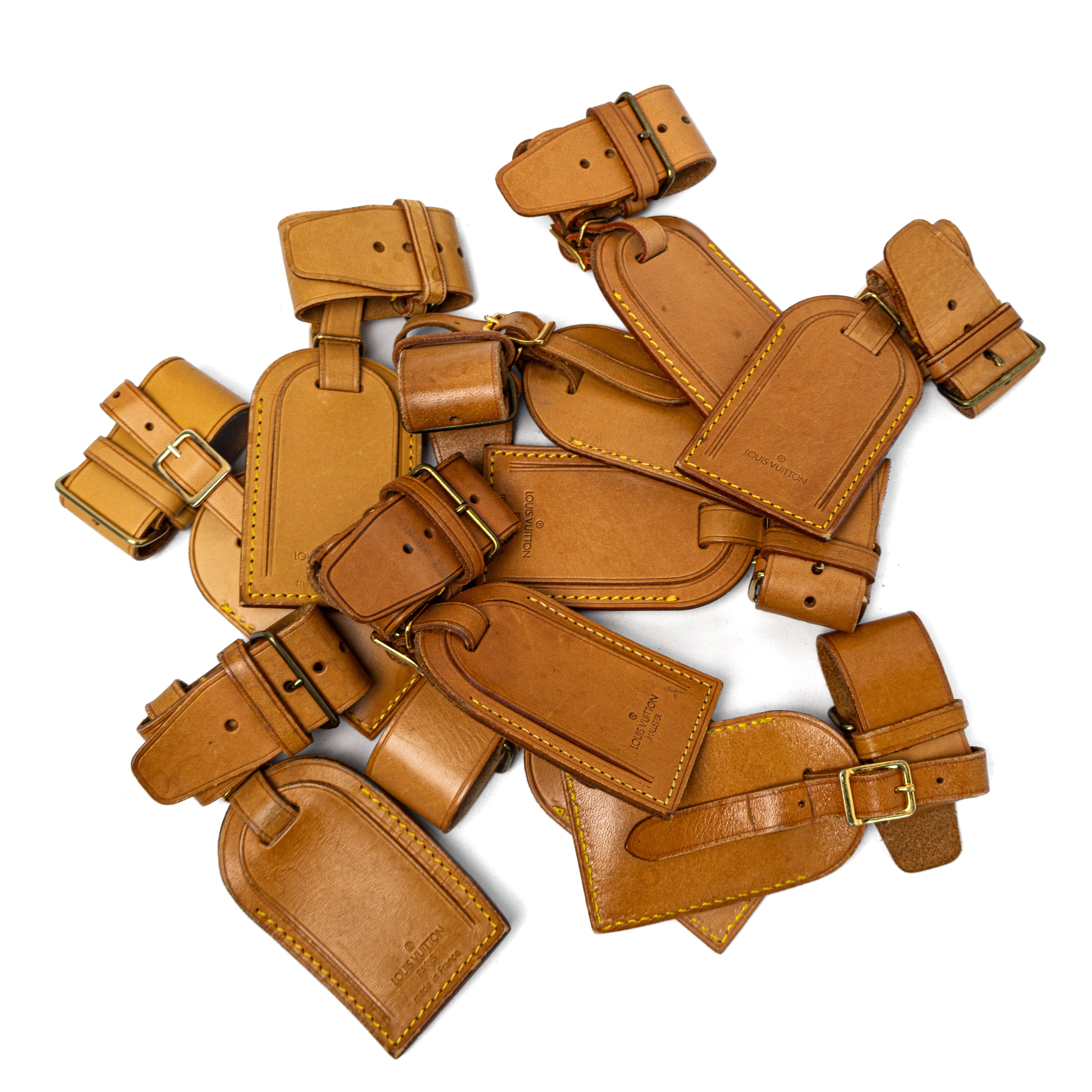 Louis vuitton luggage tag Vachetta leather travel 