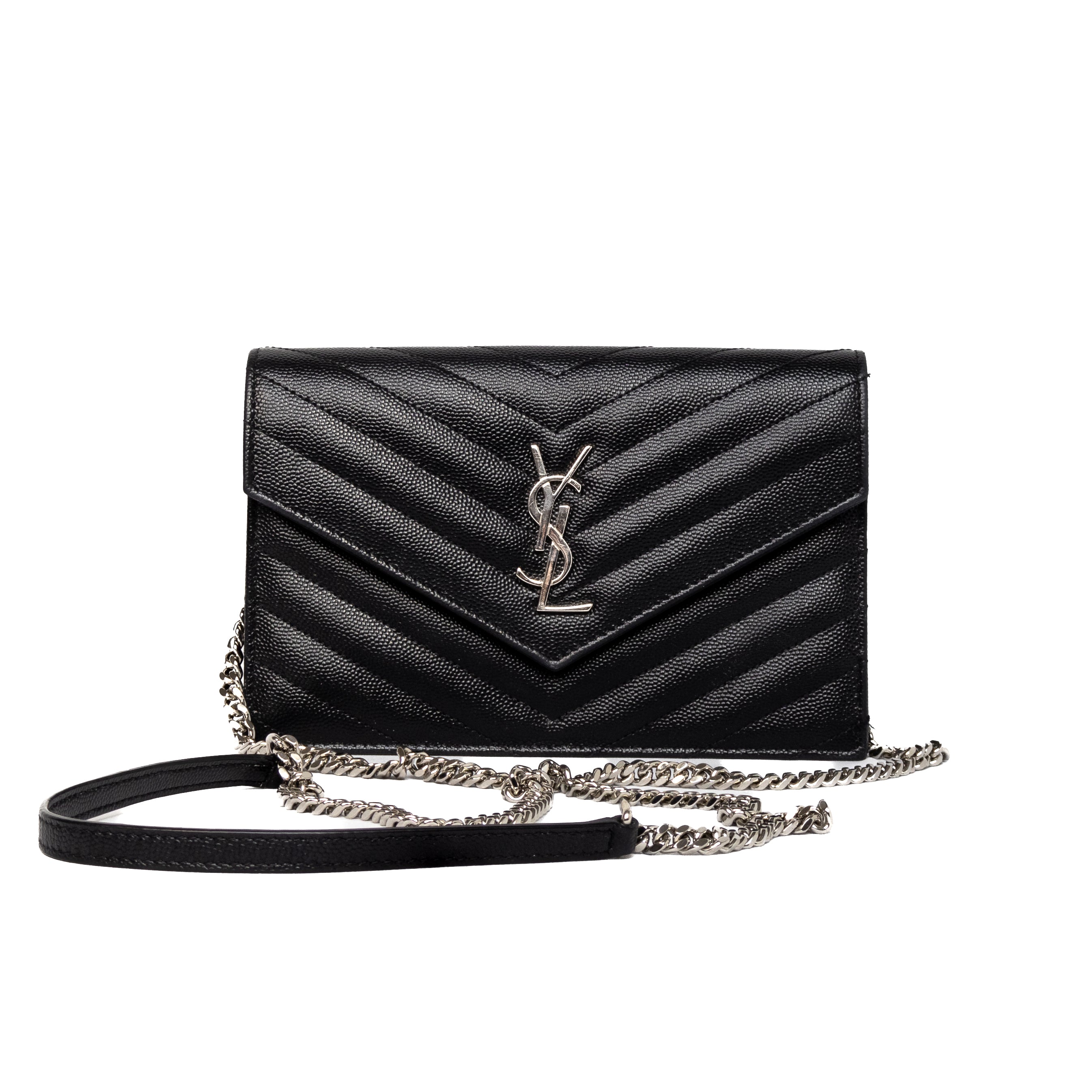 Ysl envelope chain wallet black sale