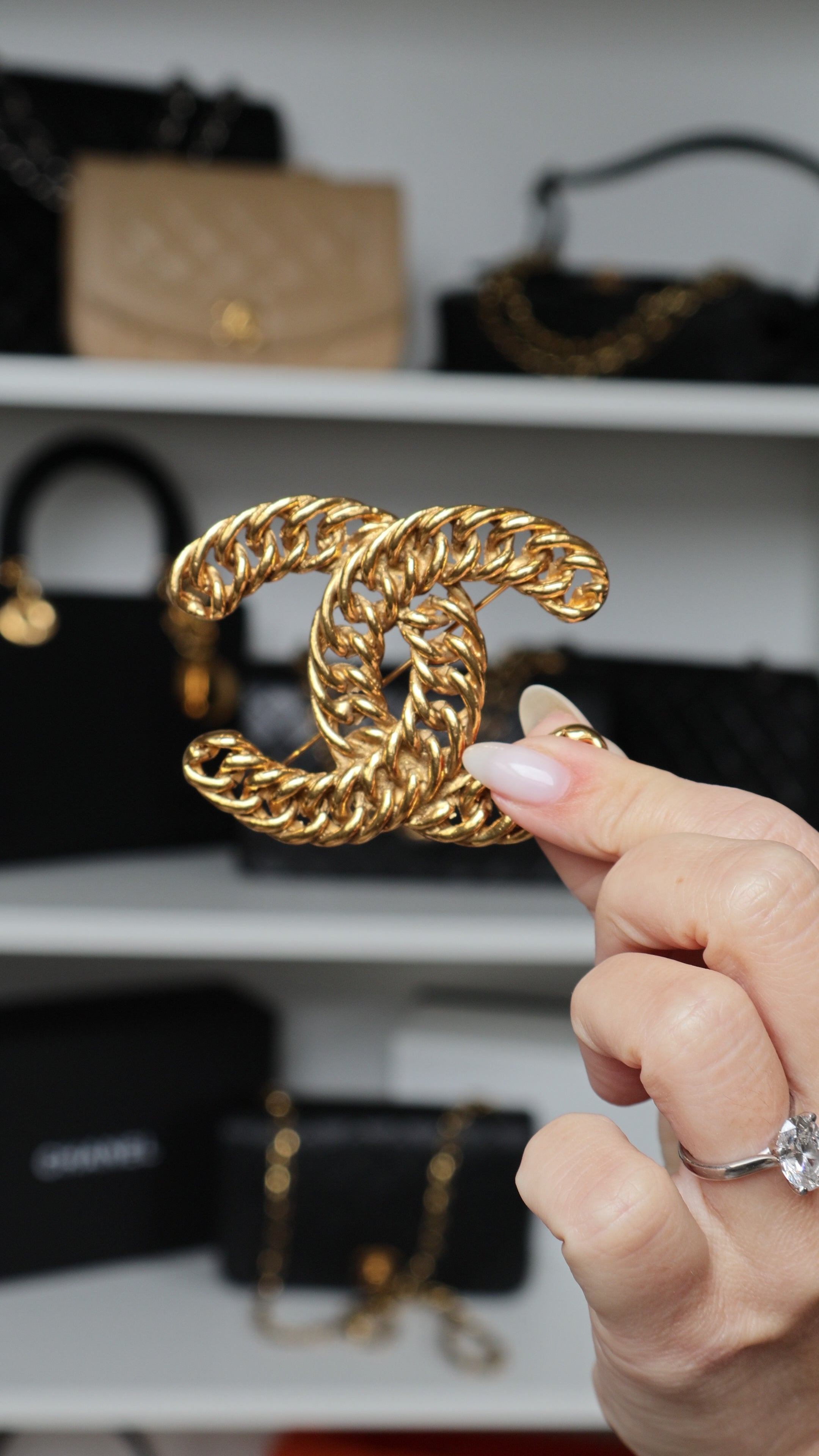 Chanel 24K gold broche